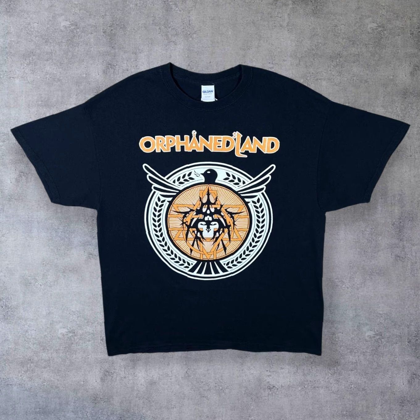Gildan **Orphaned Land Folk Doom Death Heavy Metal Band Black T-Shirt XL** User: **Folk Doom Death Heavy Metal Band Orphaned Land Black T-Shirt XL** Size US XL / EU 56 / 4 - 2 Thumbnail