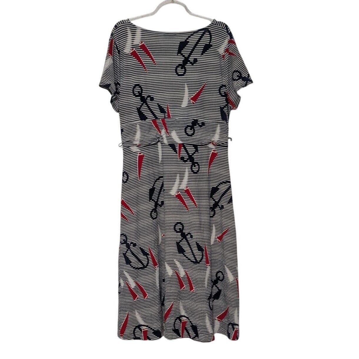 Talbots Talbots Stripe Anchor Dress Womens Size Large Blue Nautical Size L / US 10 / IT 46 - 9 Thumbnail