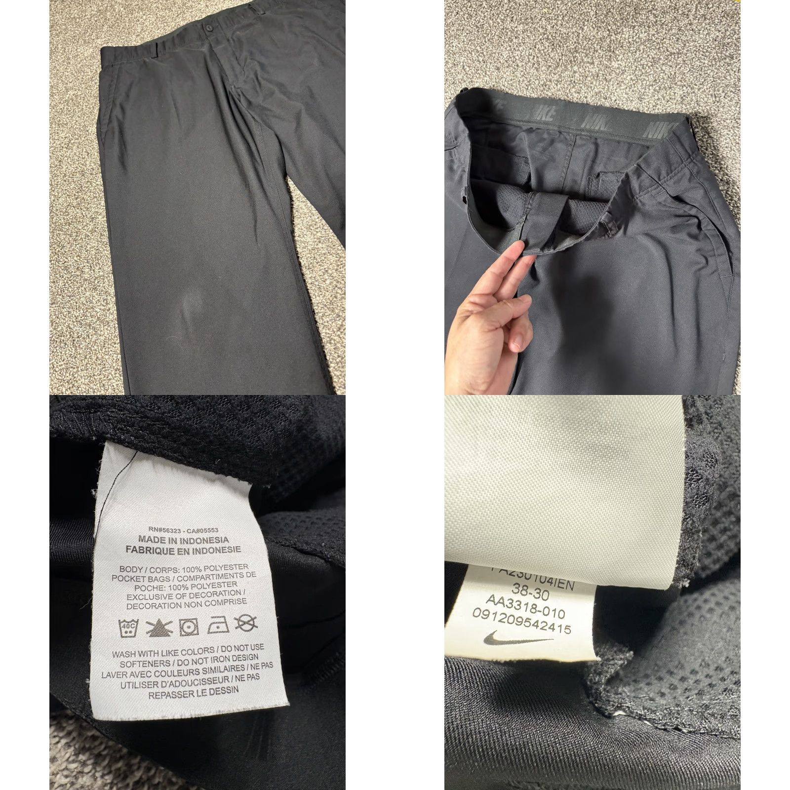 Nike Nike Pants Mens 38x30 Black Golf Chino Performance Dri-Fit Stretch AA3318 Size US 38 / EU 54 - 8 Thumbnail