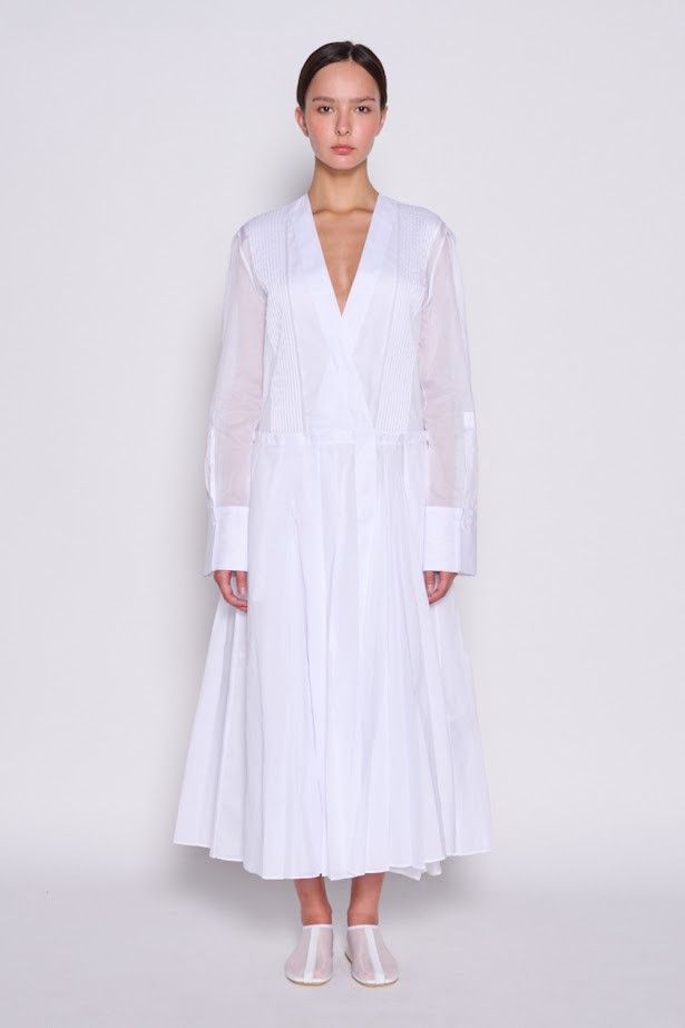 Jil Sander o1w1db10825 Dress in White Size XL / US 12-14 / IT 48-50 - 2 Thumbnail