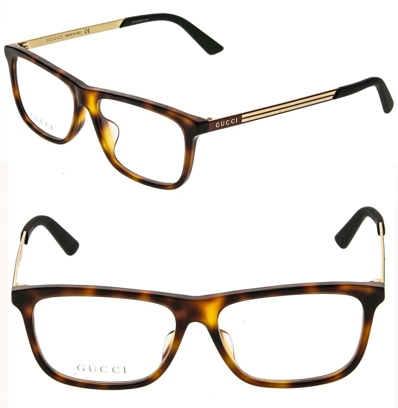 GUCCI GG0696O 0696 Brown Gold Red Metal Eyeglasses 003