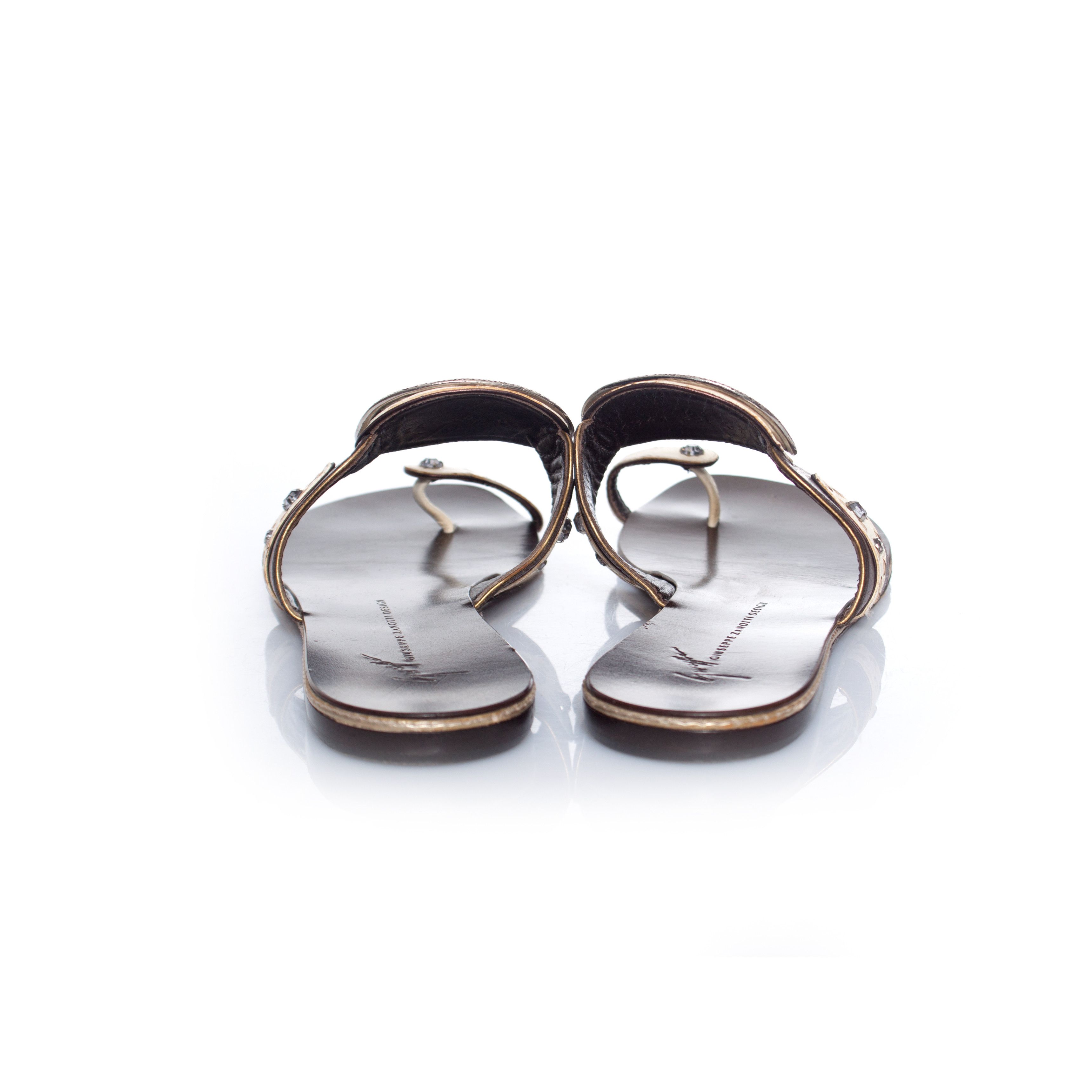 Giuseppe Zanotti Giuseppe Zanotti, Brown leather sandals. Size US 7.5 / IT 37.5 - 4 Thumbnail