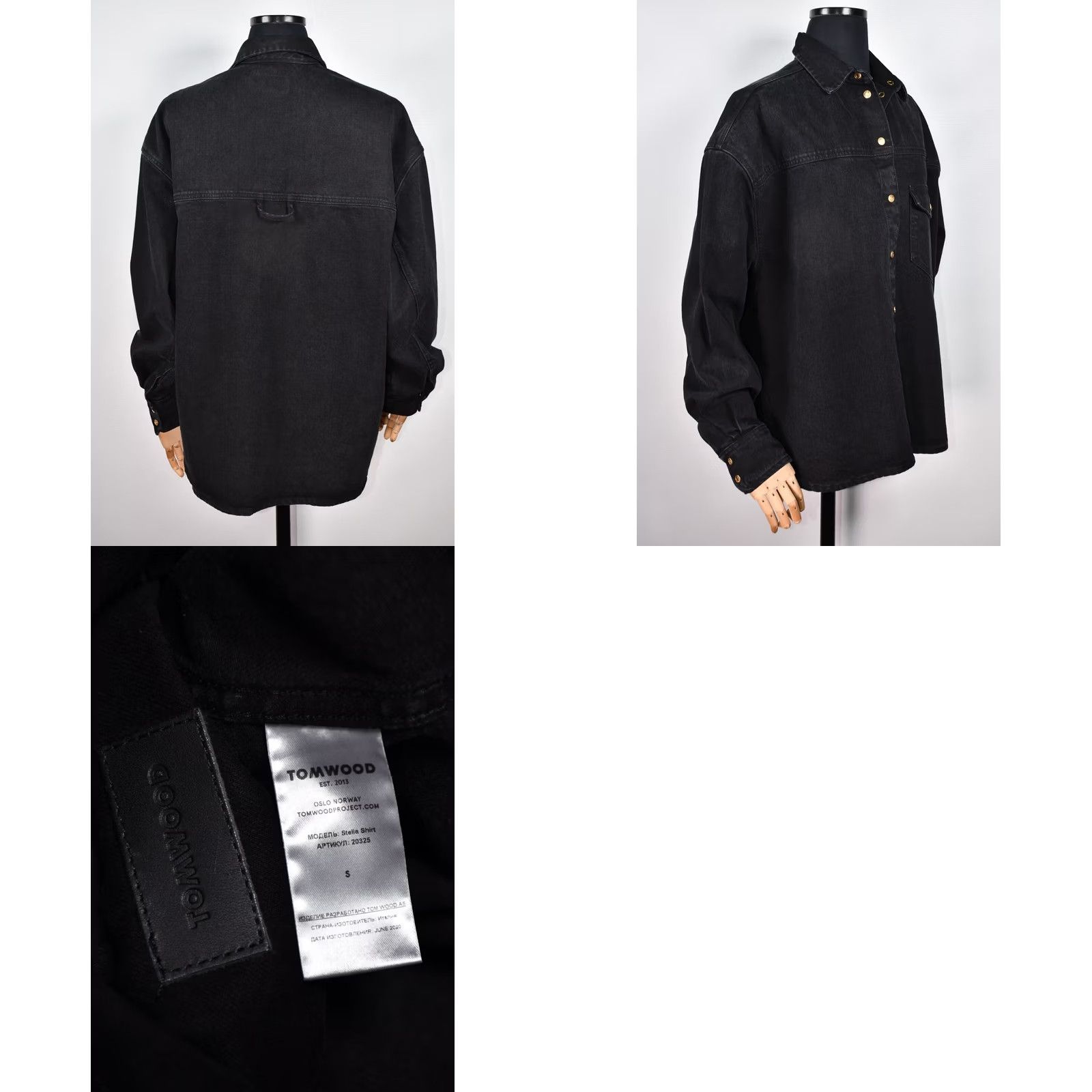 Tom Wood Tom Wood Shirt Jacket Denim Oversized Loose Fit Size S Womens Black Cotton Logo? Size S / US 4 / IT 40 - 8 Thumbnail