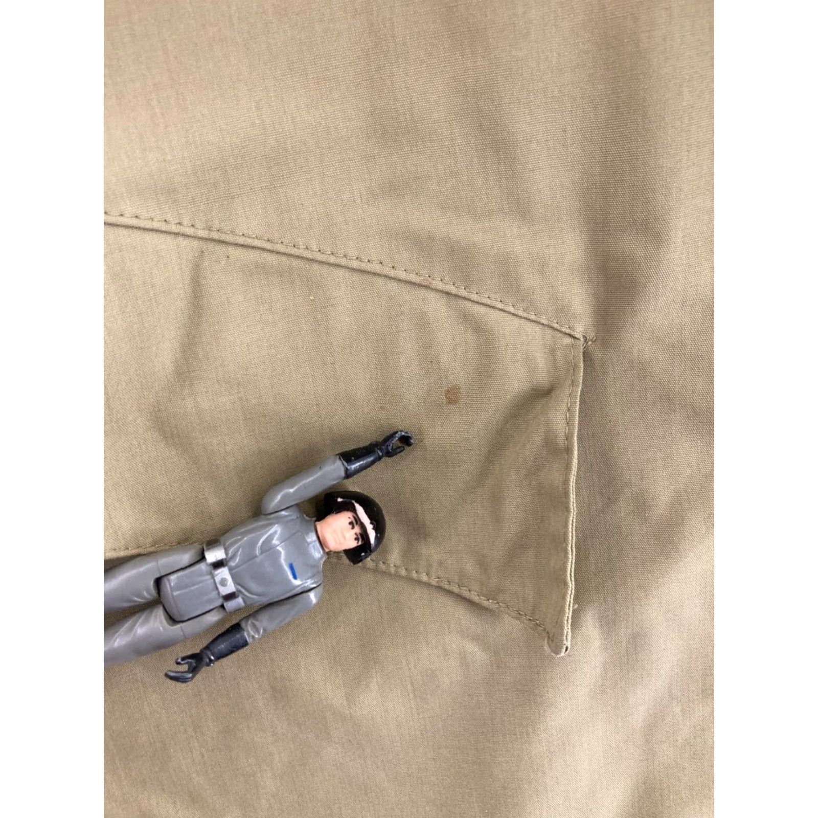 IDEA VTG A Robert Lewis Idea Coat Mens 42 Khaki Beige Faux Fur Lined HEAVY Overcoat 80s Vintage Cotton Blend Winter Button Size US XS / EU 42 / 0 - 4 Thumbnail