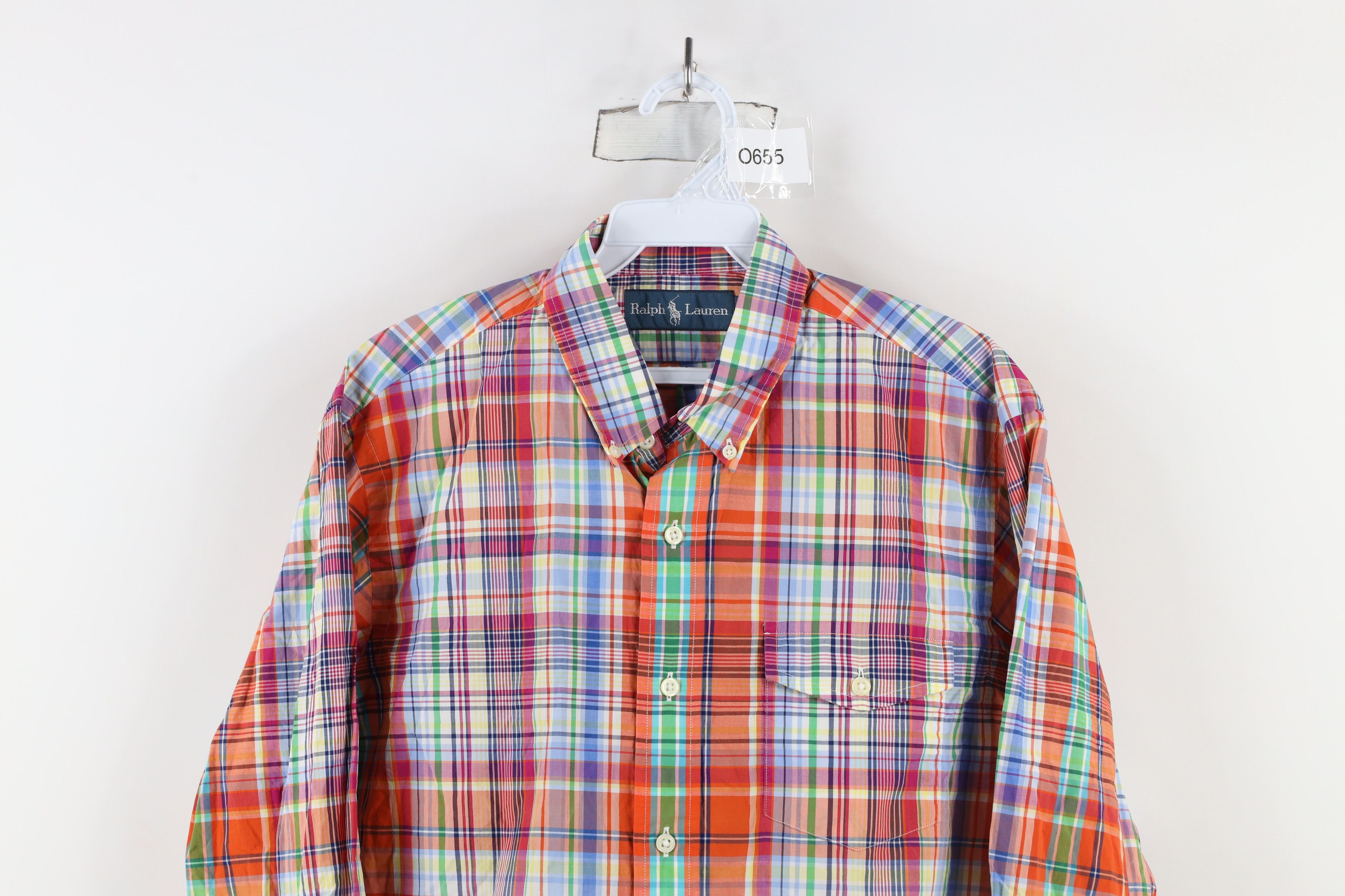 Ralph Lauren × Vintage Vintage 90s Ralph Lauren Madras Rainbow Button Down Shirt Size US M / EU 48-50 / 2 - 2 Thumbnail