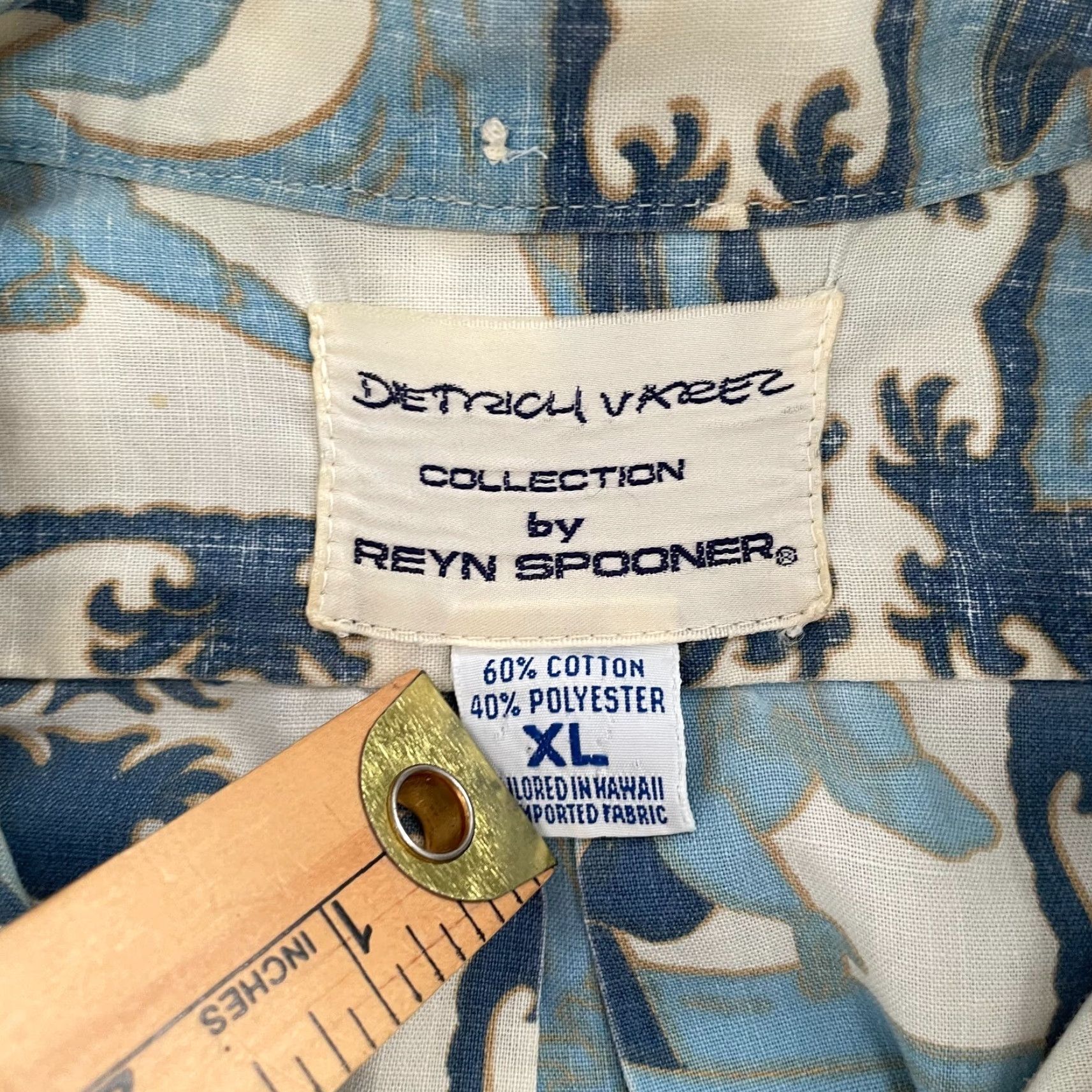Reyn Spooner VINTAGE Reyn Spooner Shirt Adult Hawaiian Button Down Polo Reverse Print Mens XL Blue Size US XL / EU 56 / 4 - 6 Thumbnail