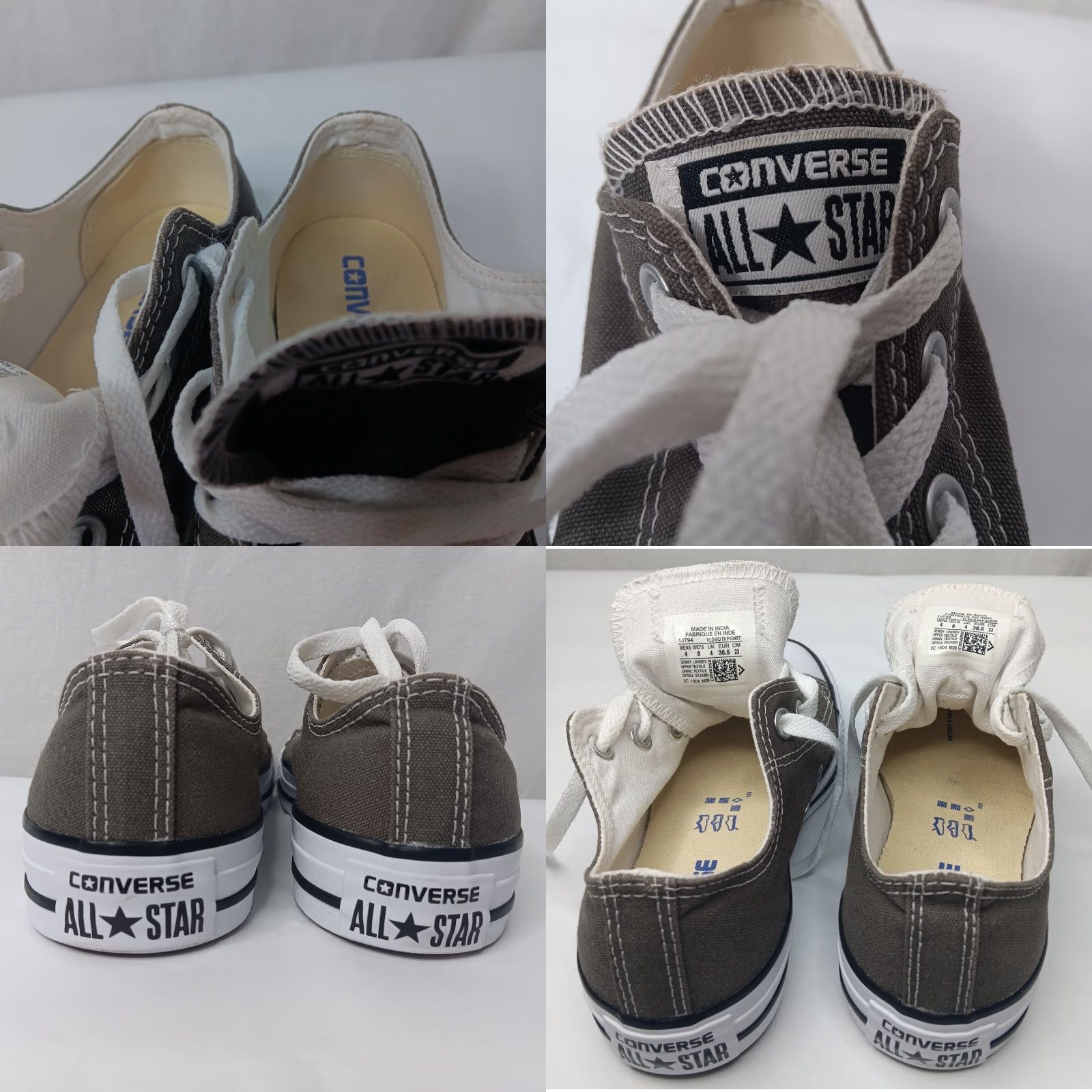 Converse Converse All Star Sneakers Low Base Gray Canvas Mens Womens 6 4 Lace Up Star Pattern Rubber Sole Shoes Size S / US 4 / IT 40 - 8 Thumbnail