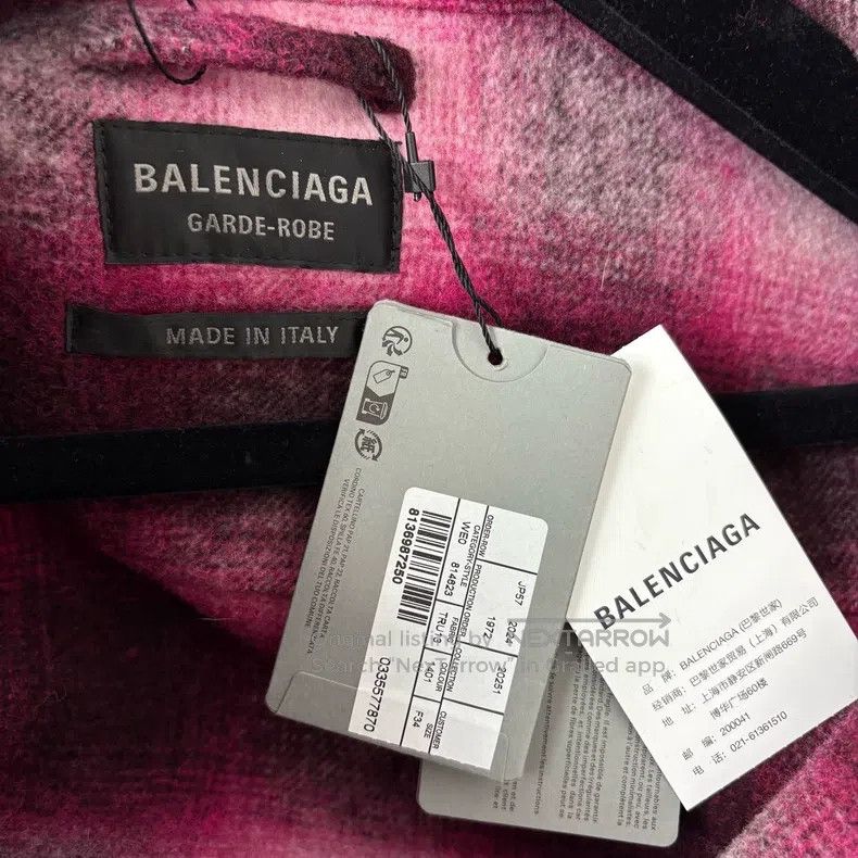 Balenciaga Balenciaga Wool Pink Plaid Shirt Jacket Size XXS / US 00 / IT 34 - 3 Thumbnail