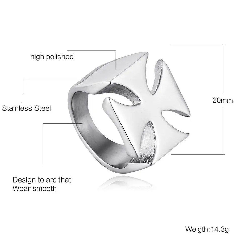 Designer × Jewelry × Vintage Cross Knights Templar Ring Size ONE SIZE - 2 Thumbnail