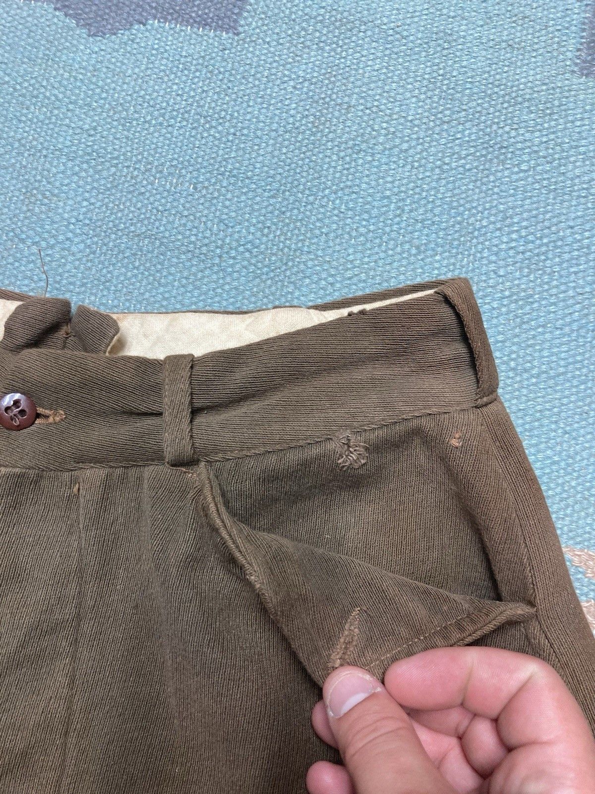 Vintage 1940s whipcord riding pants jodhpurs equestrian mule ear Size US 27 - 5 Thumbnail