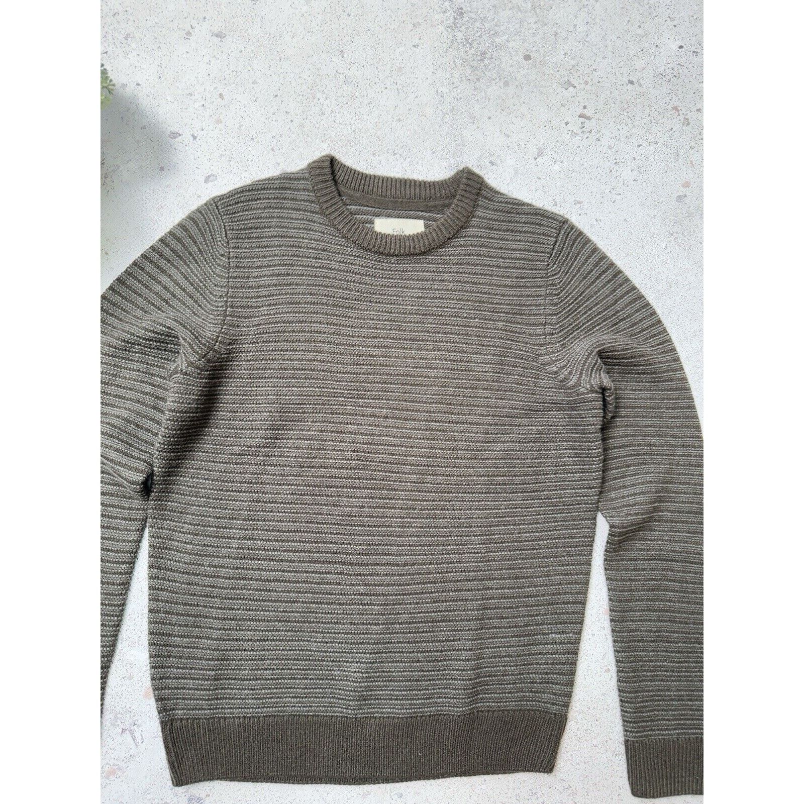 Folk Folk Men Sweater Crew Jumper Pullover Size 3 M Brown Size US M / EU 48-50 / 2 - 6 Thumbnail