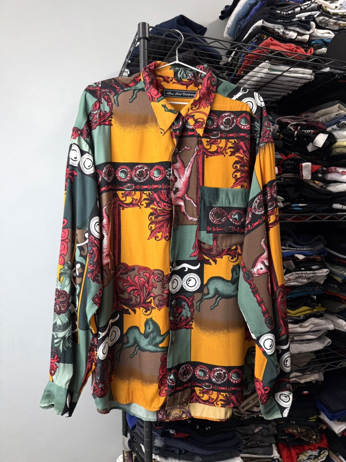 Vintage 90’s Vintage Afters Shirt Company Versace Medusa Style Shirt Size US XL / EU 56 / 4 - 1 Thumbnail