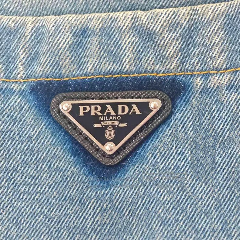 Prada Prada Blue washed triangle denim short-sleeved shirt Size US XXS / EU 40 - 8 Thumbnail