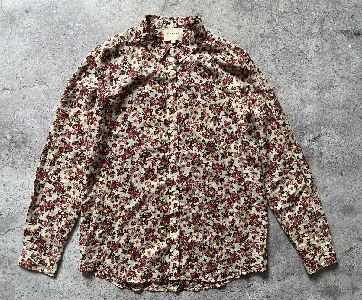 Sezane Sezane Blouse Pierro Shirt Floral Print Long Sleeve Women's Size XS / US 0-2 / IT 36-38 - 1 Thumbnail