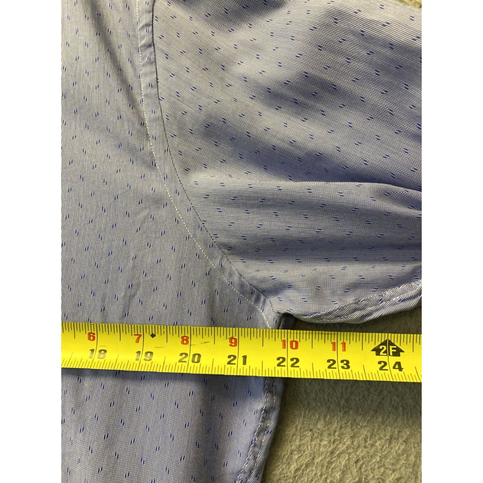 David Donahue David Donahue Men's Dress Shirt 16 Cotton Blue 127-10 Size 42R - 4 Thumbnail