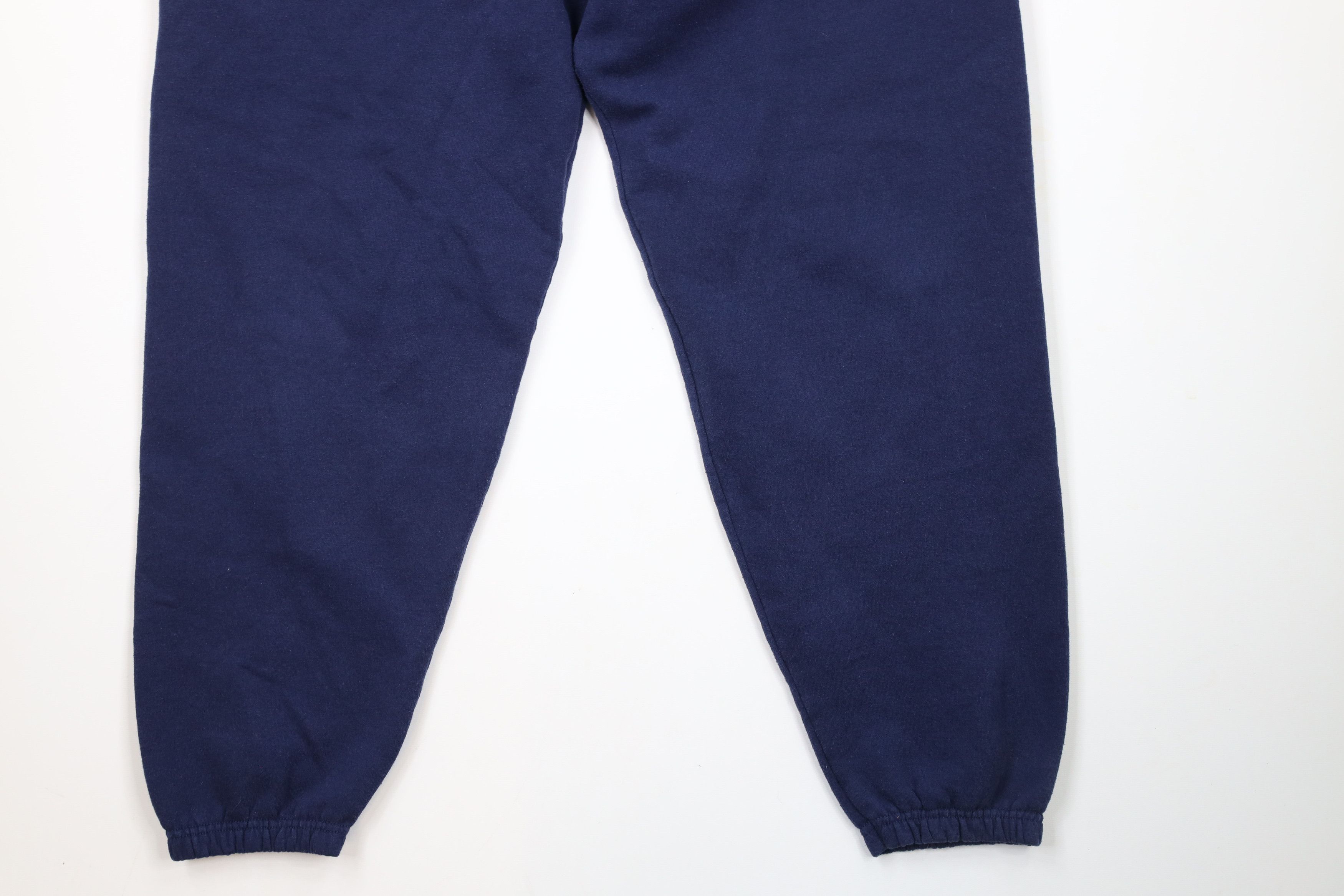 Vintage Vintage 90s Streetwear Blank Cuffed Sweatpants Joggers Blue Size US 34 / EU 50 - 4 Thumbnail