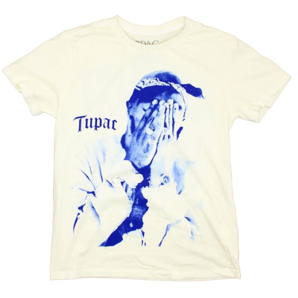 Tupac Bandana Tee Me Against the World Shirt Blue/Cream