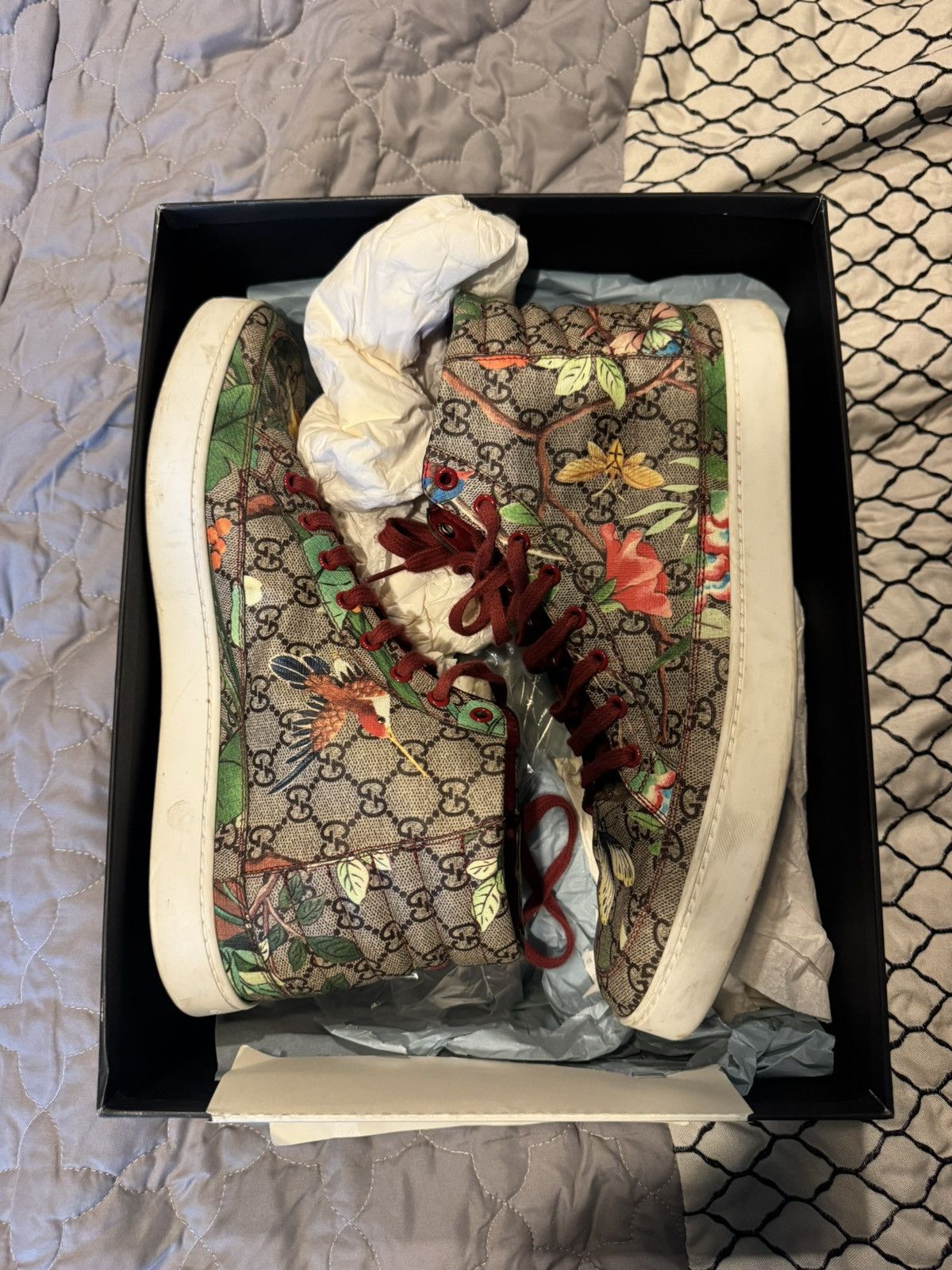Gucci Gucci GG Supreme Tian High Top Sneakers Size US 13 / EU 46 - 1 Thumbnail