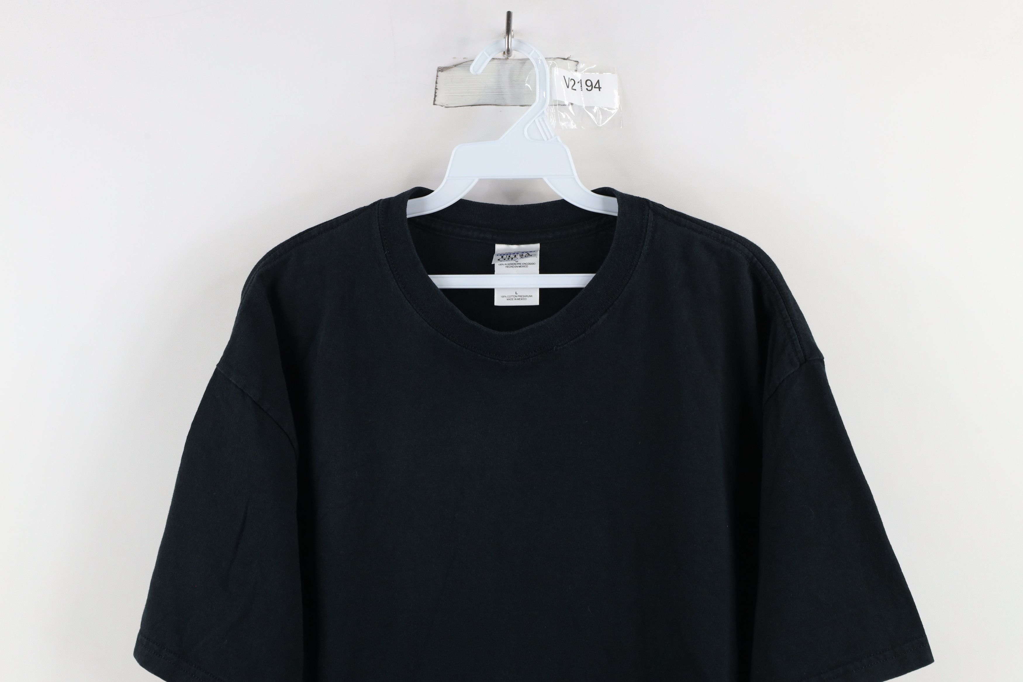 Vintage Vintage 90s Streetwear Heavyweight Cotton T-Shirt Black Size US L / EU 52-54 / 3 - 2 Thumbnail