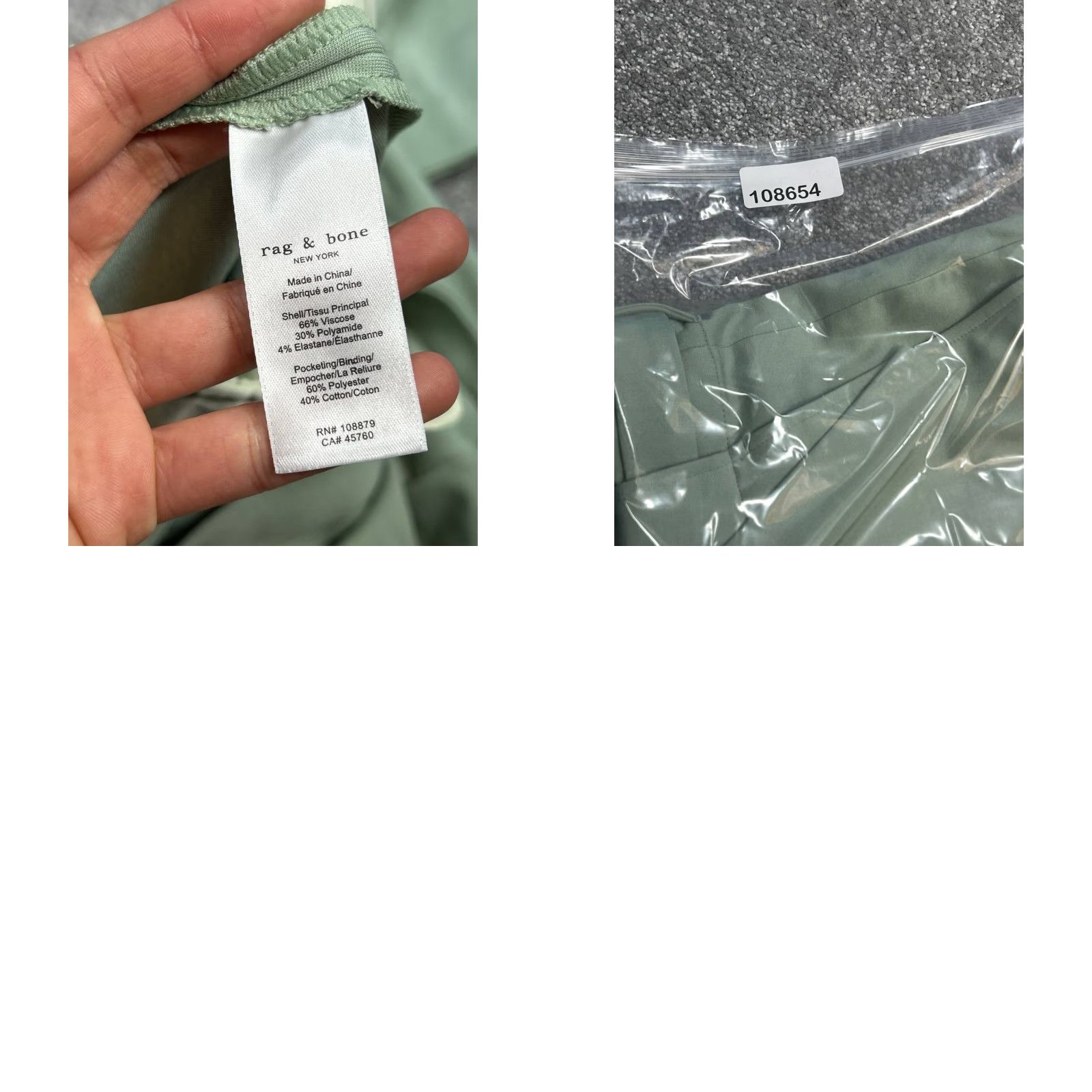 Rag & Bone Rag & Bone Roxie Linen Pants Women XL Green Cotton Stretch Self Tie Belt Tapered Dress Pants Modern Size 40" / US 18 - 8 Thumbnail