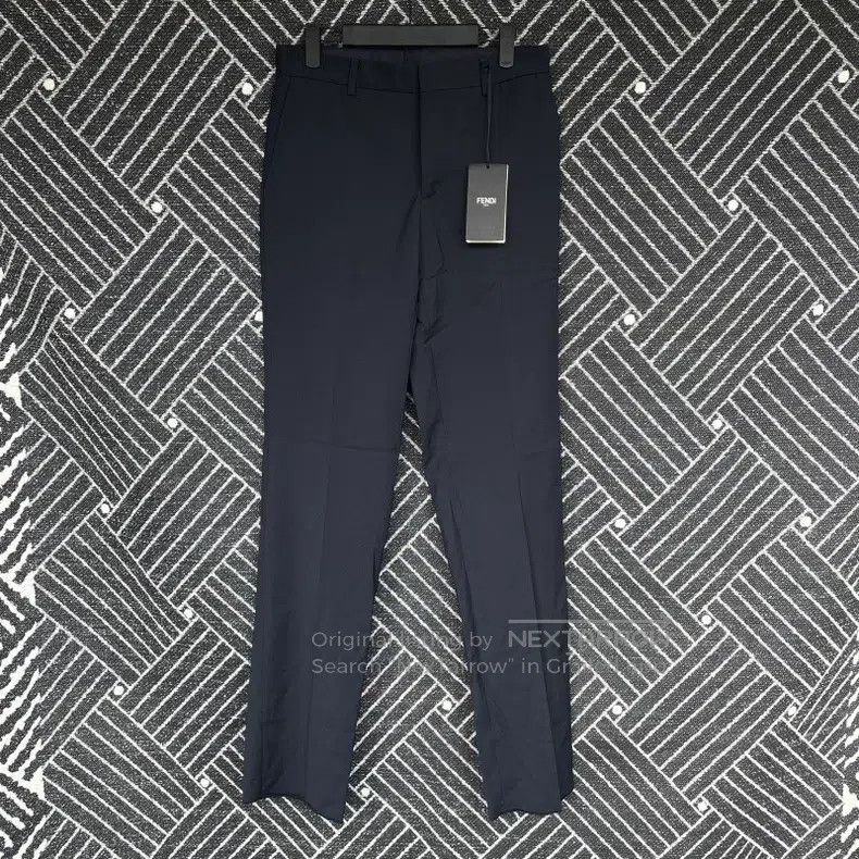 Fendi Fendi Navy solid color wool dress pants Size 44L - 1 Thumbnail