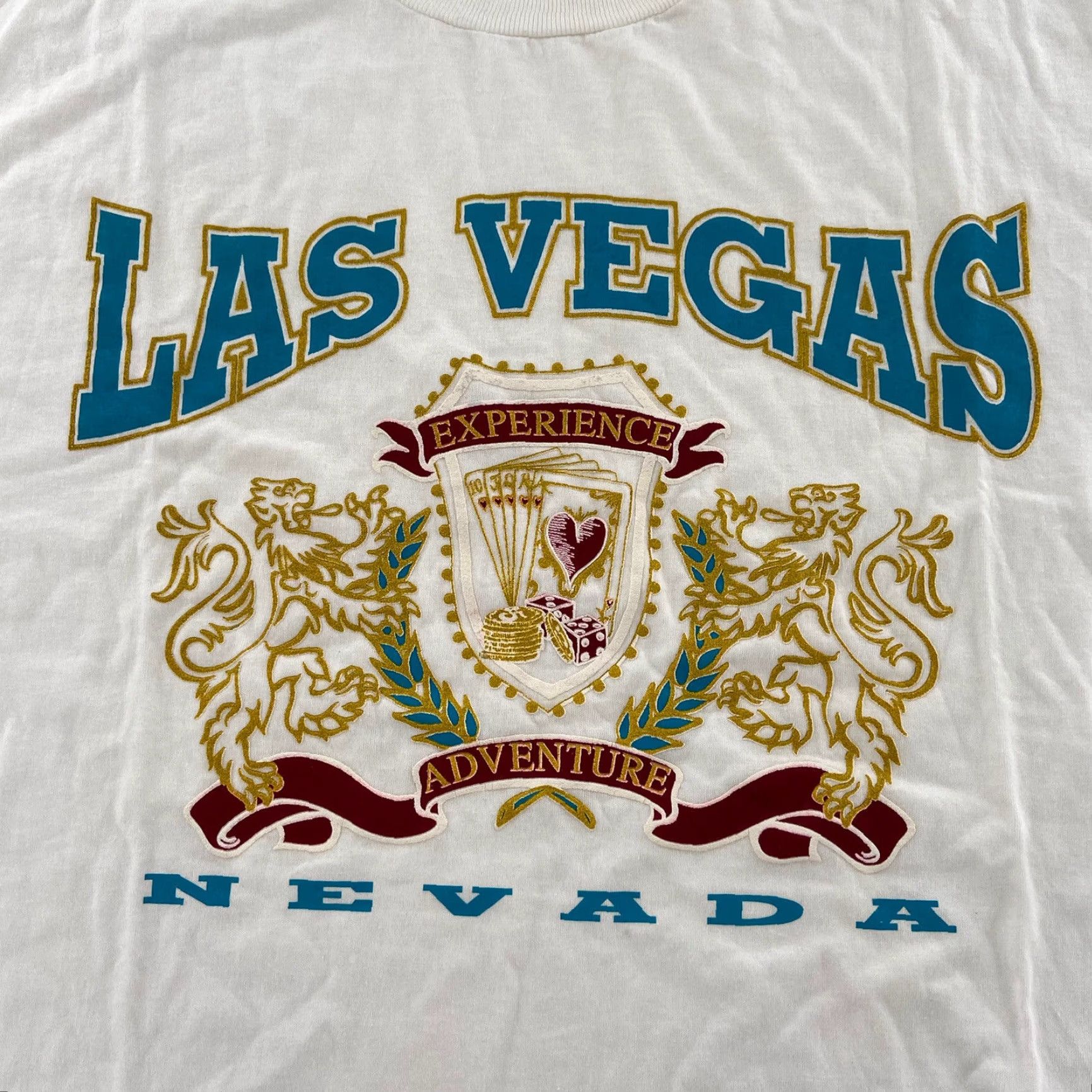 Tultex VINTAGE Tultex Las Vegas Casino Gambling Lions Graphic Shirt Adult XL White 90s Mens Size US XL / EU 56 / 4 - 3 Thumbnail