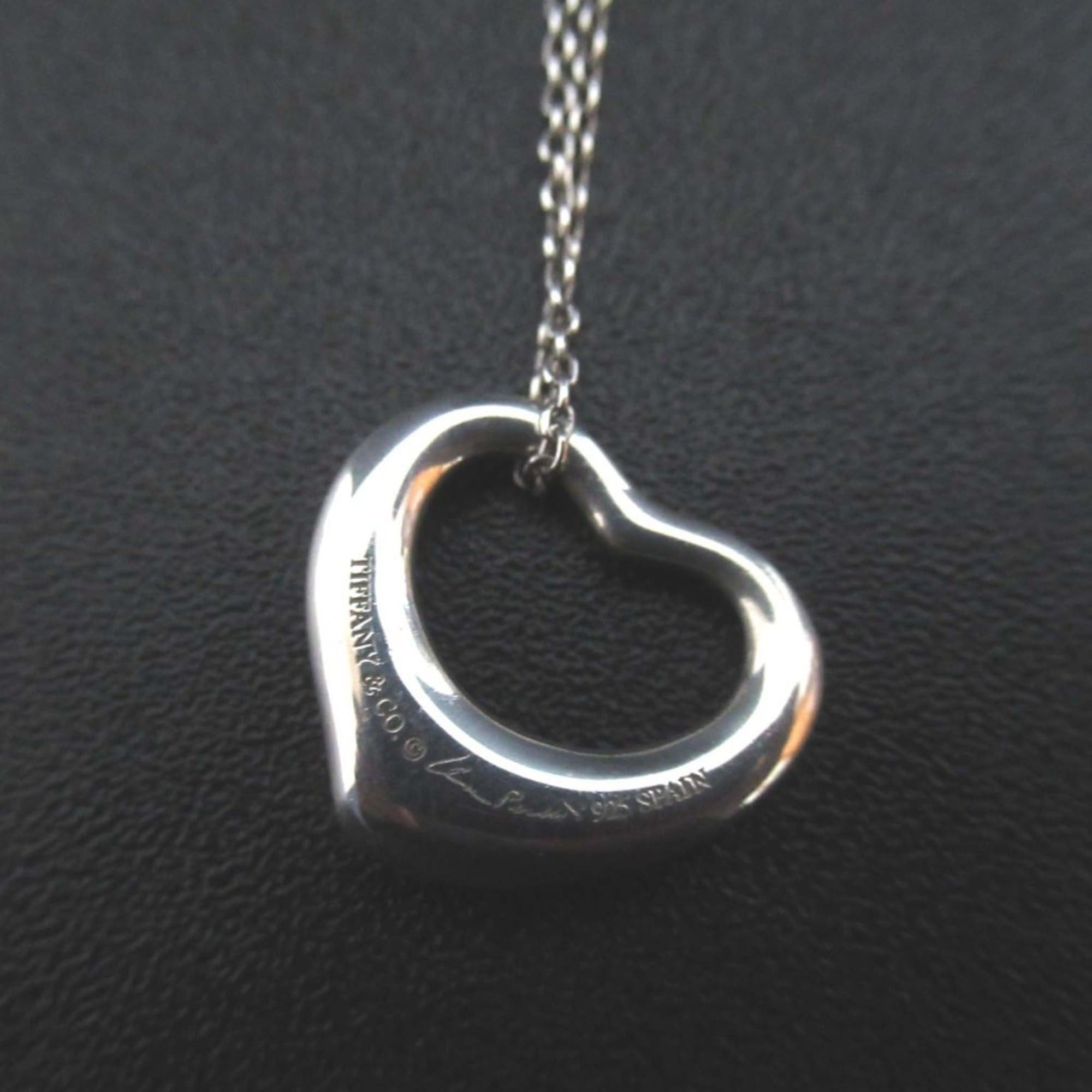 Tiffany & Co. Elsa Peretti Open Heart Necklace Pendant in 925 SV Silver for Women