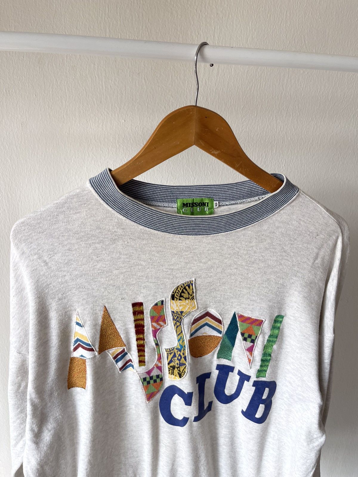 Designer × Missoni 90s Missoni Club Spellout Sweatshirt Size US L / EU 52-54 / 3 - 5 Thumbnail