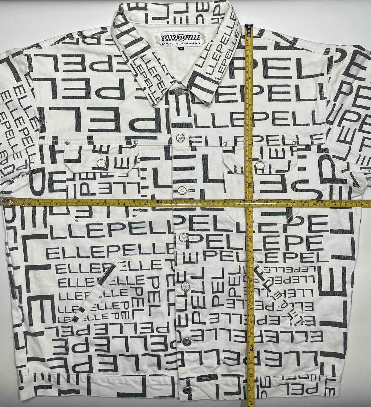 Pelle Pelle Marc Buchanan Pelle pelle Fullprint Denim Jacket monogram Size US XL / EU 56 / 4 - 15 Thumbnail