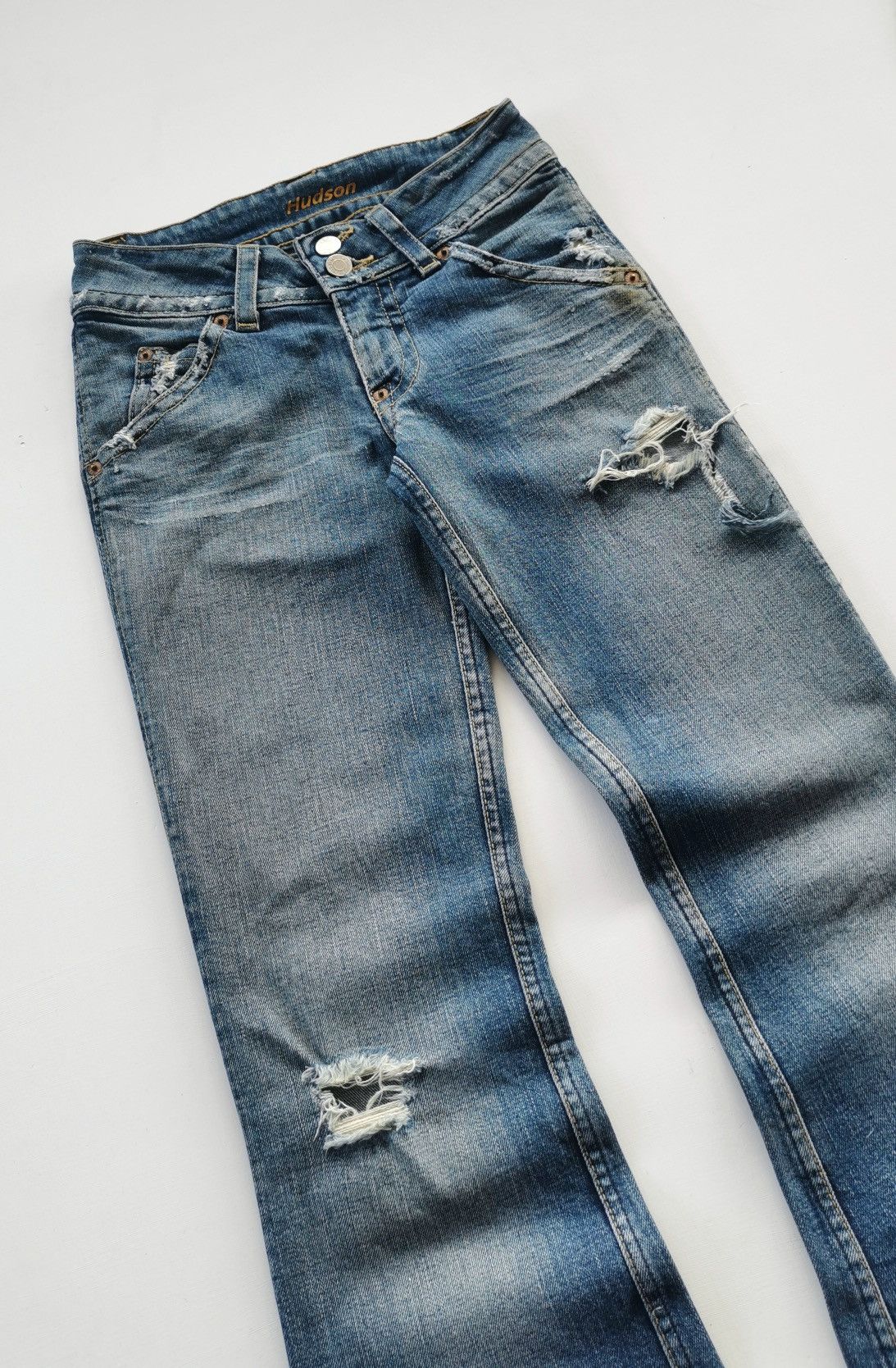 Hudson Y2K Hudson Flare Bootcut Distressed Stretch Denim Size 24" / US 00 / IT 34 - 6 Thumbnail