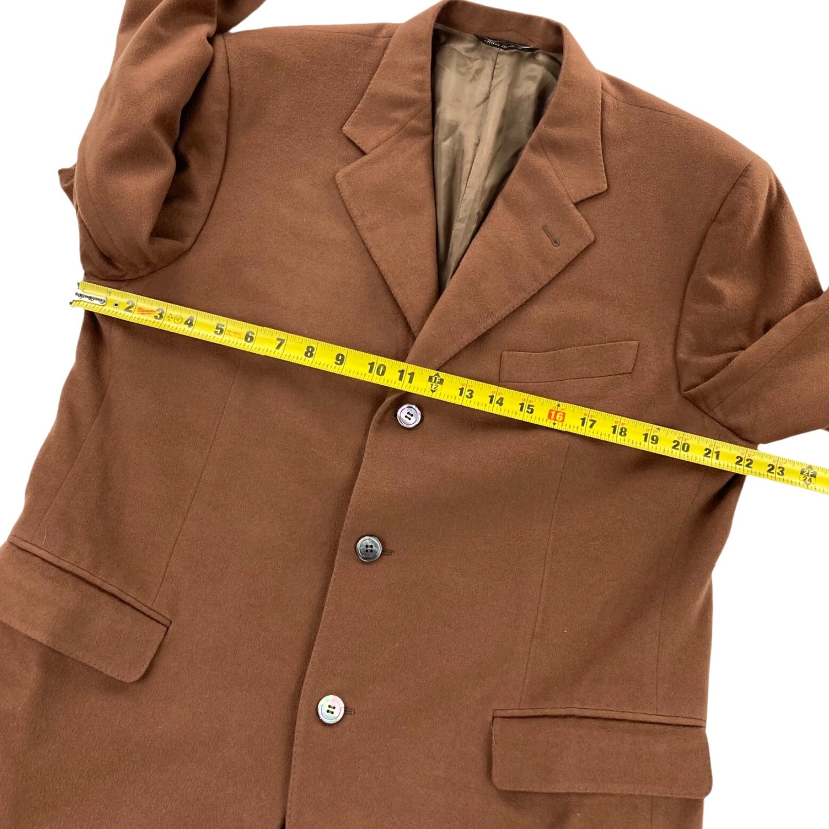 Canali Canali Mens Blazer Jacket 3-Button Wool Flannel Saddle Brown 42R US 52 IT Regular Size 42R - 7 Thumbnail