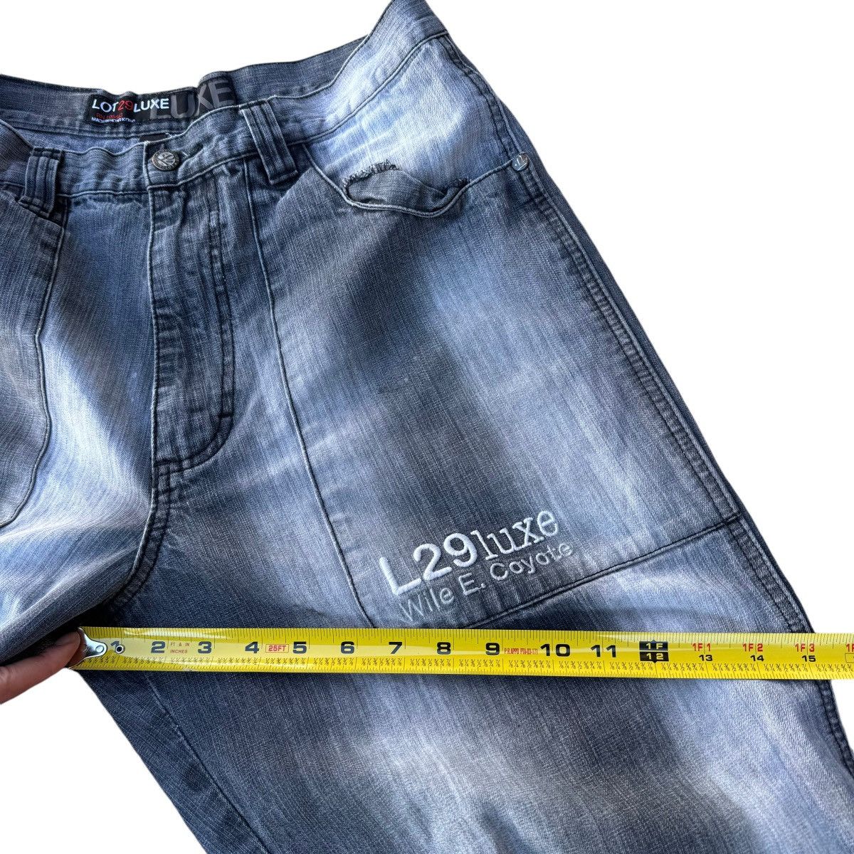 JNCO × Southpole × Warner Bros LOT 29 WIDE LEG WILE E COYOTE BLACK WASHED BAGGY Y2K JEANS Size US 34 / EU 50 - 13 Thumbnail