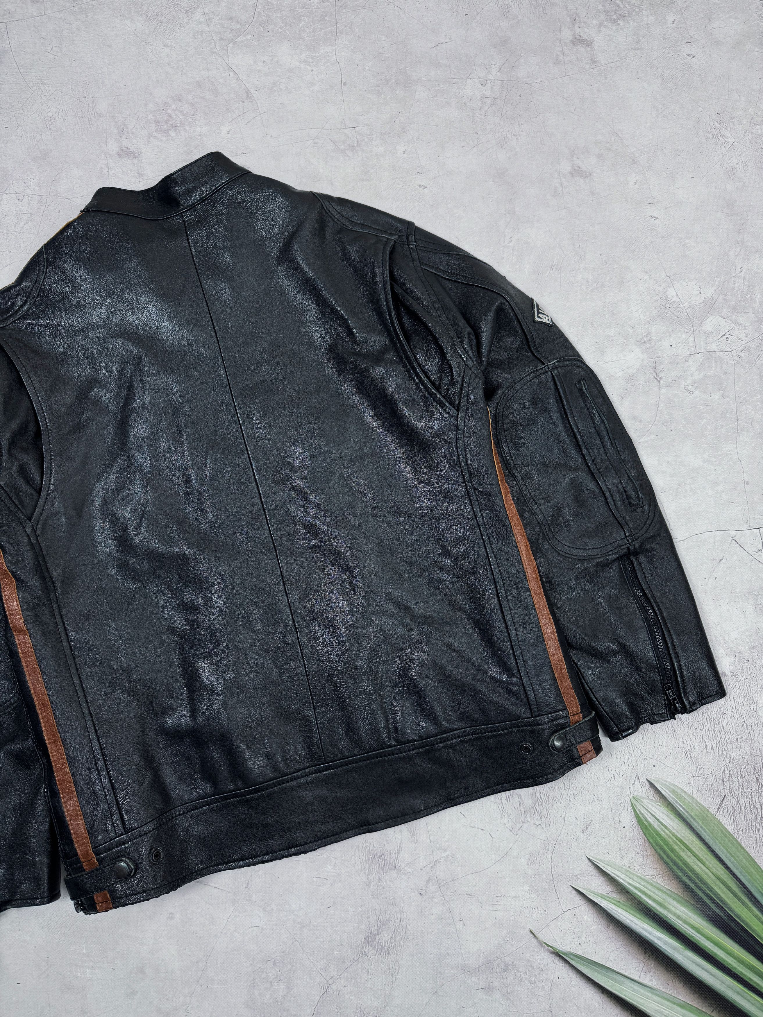Other Vintage Racing Speed Leather Motorcycle Jacket Brogniez Size US M / EU 48-50 / 2 - 22 Thumbnail