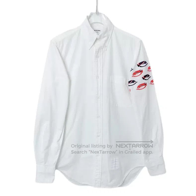 Thom Browne Thom Browne Long-sleeved shirt with single row of buttons Size US S / EU 44-46 / 1 - 1 Thumbnail
