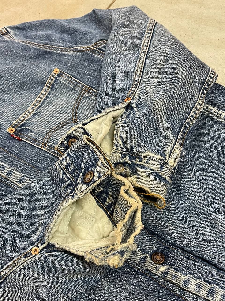Levi's Distressed Rare Vintage Levi's Sherpa Denim Chore Jacket Size US L / EU 52-54 / 3 - 9 Thumbnail