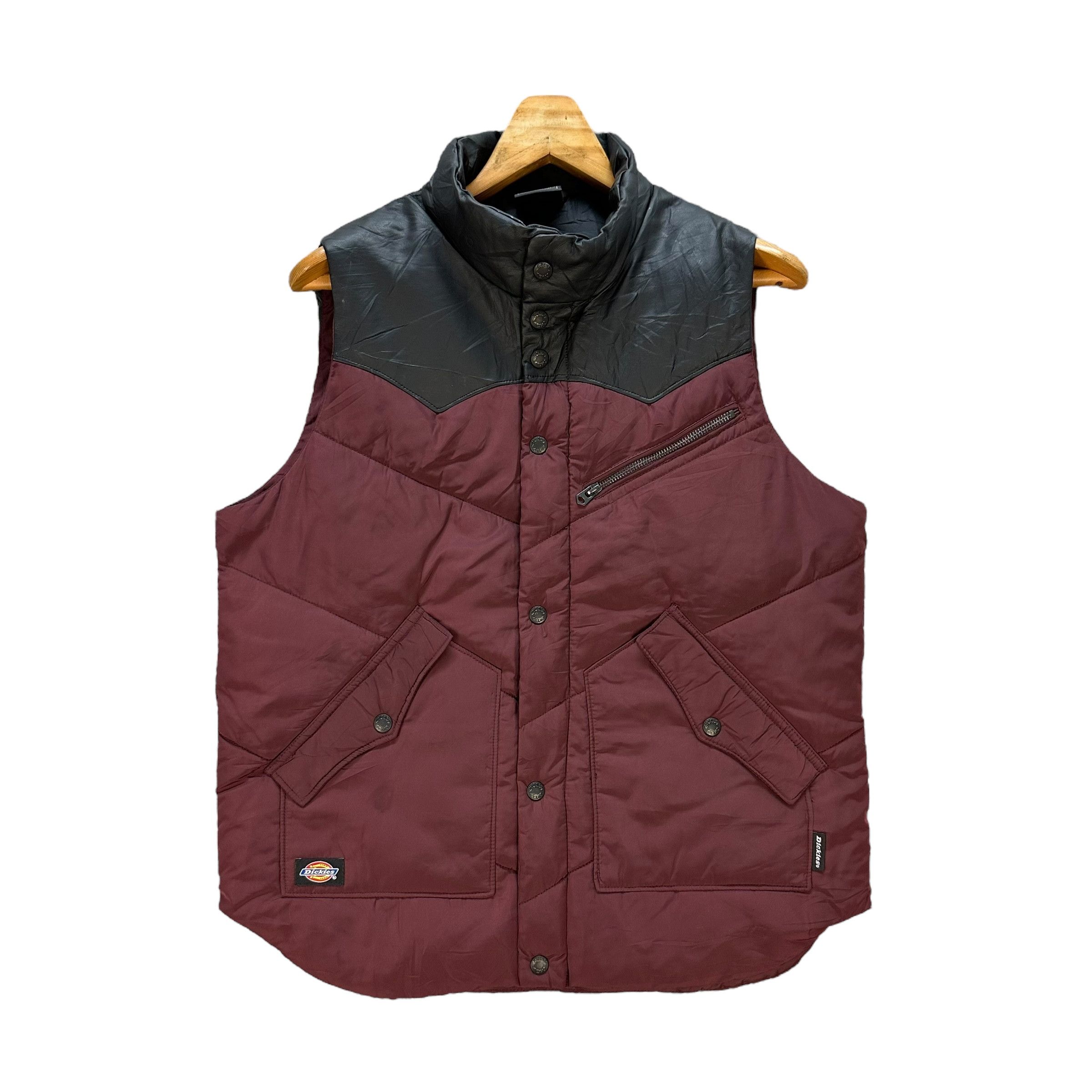 Dickies Vintage DICKIES Texas Maroon Puffer Vest #A78-1903 Size US M / EU 48-50 / 2 - 1 Thumbnail