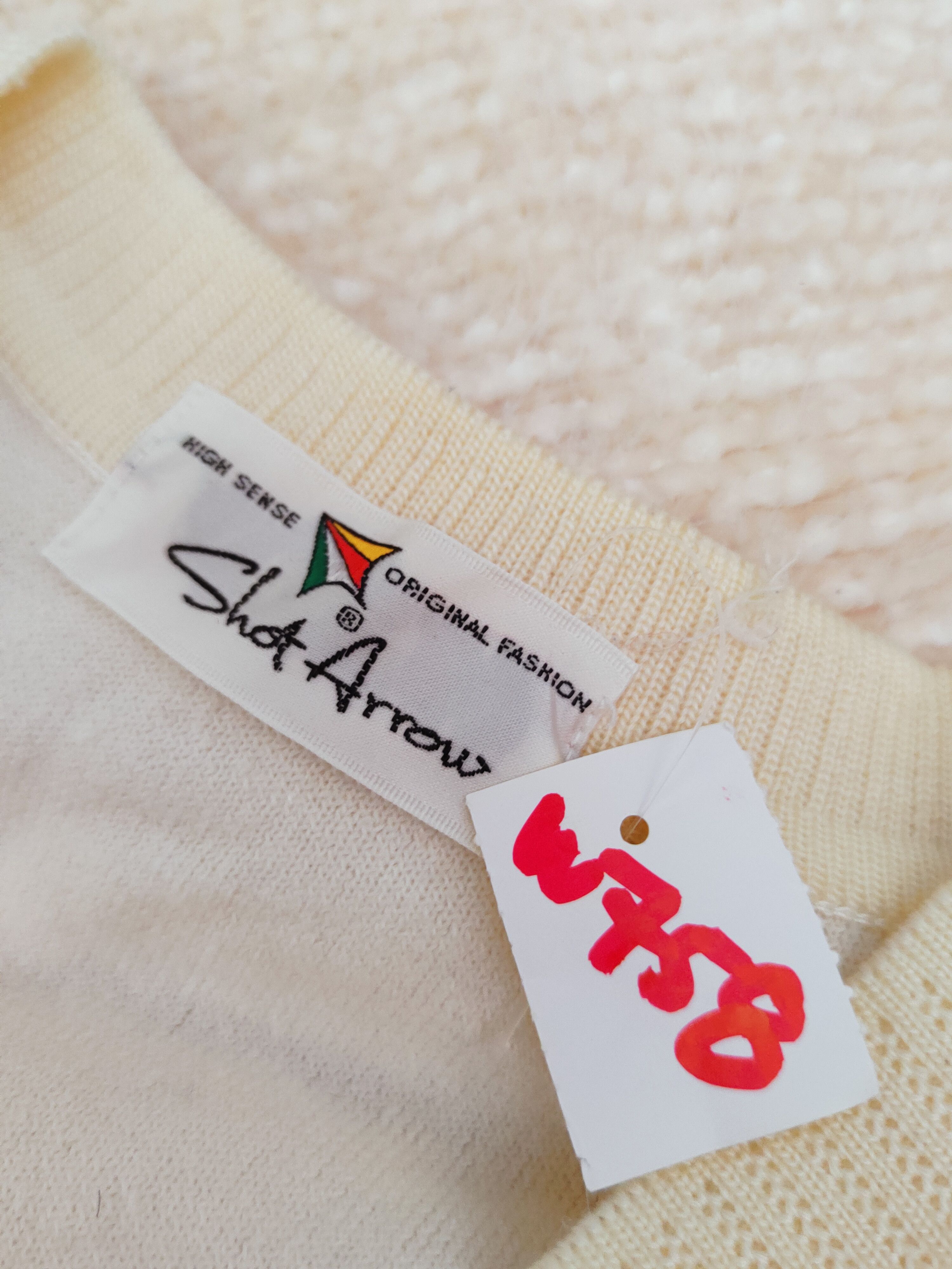 Vintage Shot Arrow Ivory Knitwear Sweatshirts #W758 Size US M / EU 48-50 / 2 - 12 Thumbnail