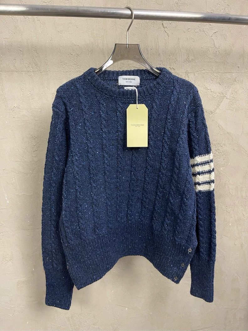 Thom Browne Thom Browne size4 Blue grey wool horsehair round collar swe Size US XL / EU 56 / 4 - 5 Thumbnail