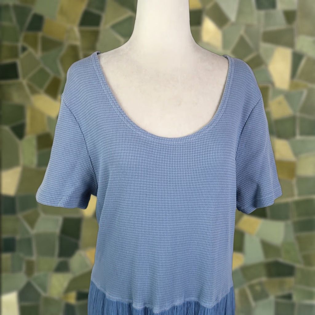 Vintage VINTAGE Studio Ease Blue Long Maxi T-Shirt Dress 8 Womens 90s Short Sleeve Size M / US 6-8 / IT 42-44 - 1 Thumbnail