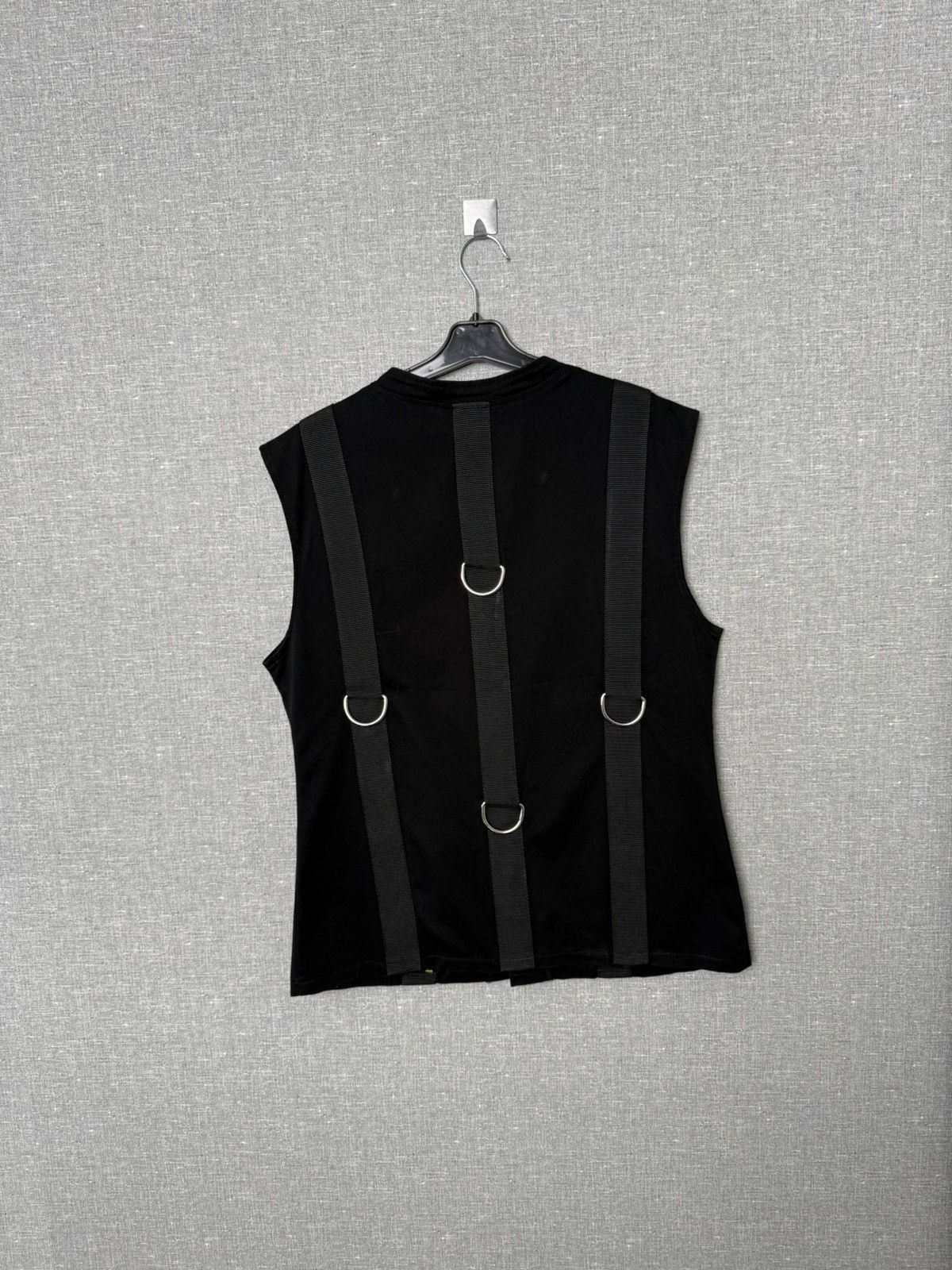 20471120 Aderlass Gothic Punk Black Sleeveless Vest with Straps Rings Size L / US 10 / IT 46 - 12 Thumbnail