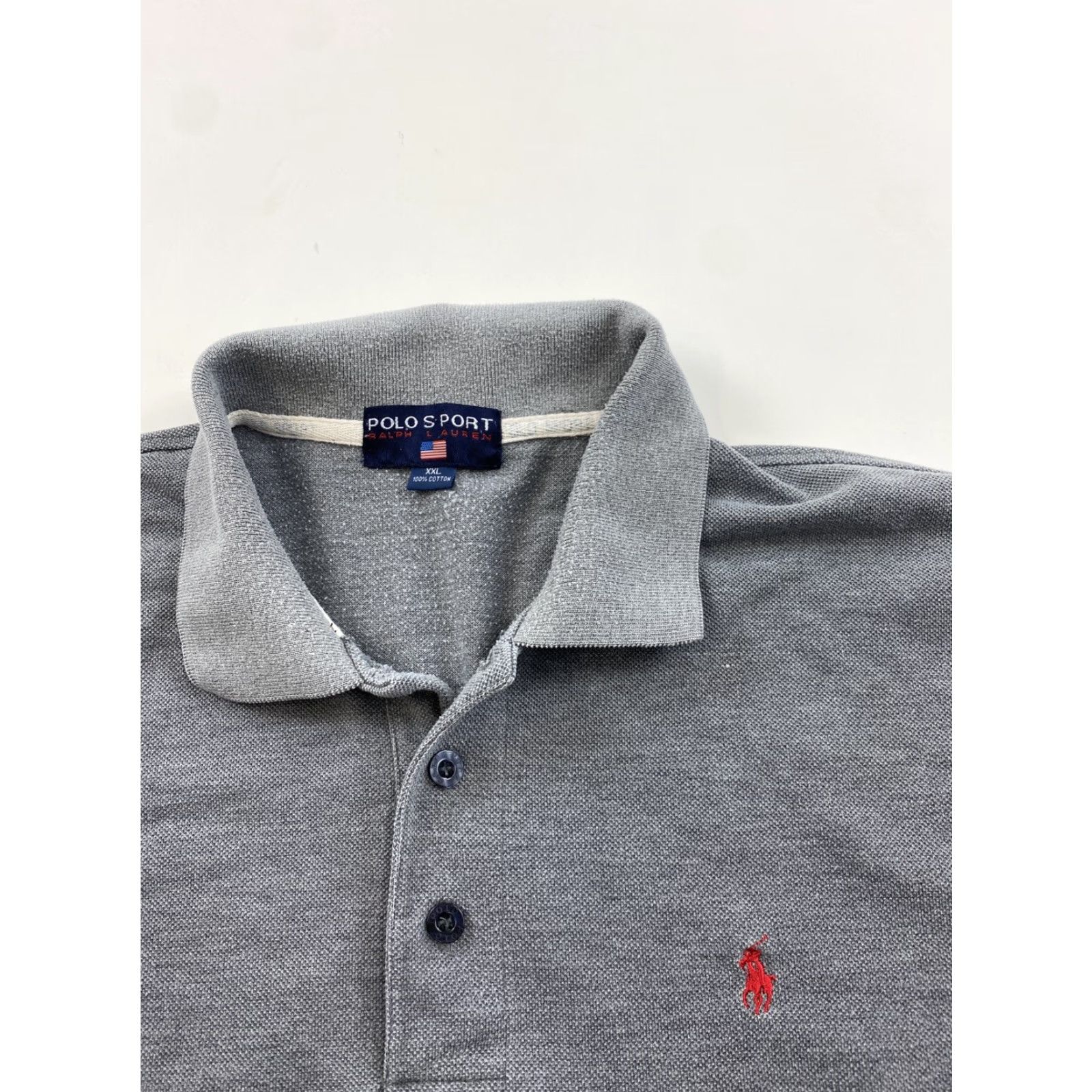Vintage VINTAGE Polo Sport Shirt Mens 2XL Gray Long Sleeve Made In USA Size US XXL / EU 58 / 5 - 2 Thumbnail