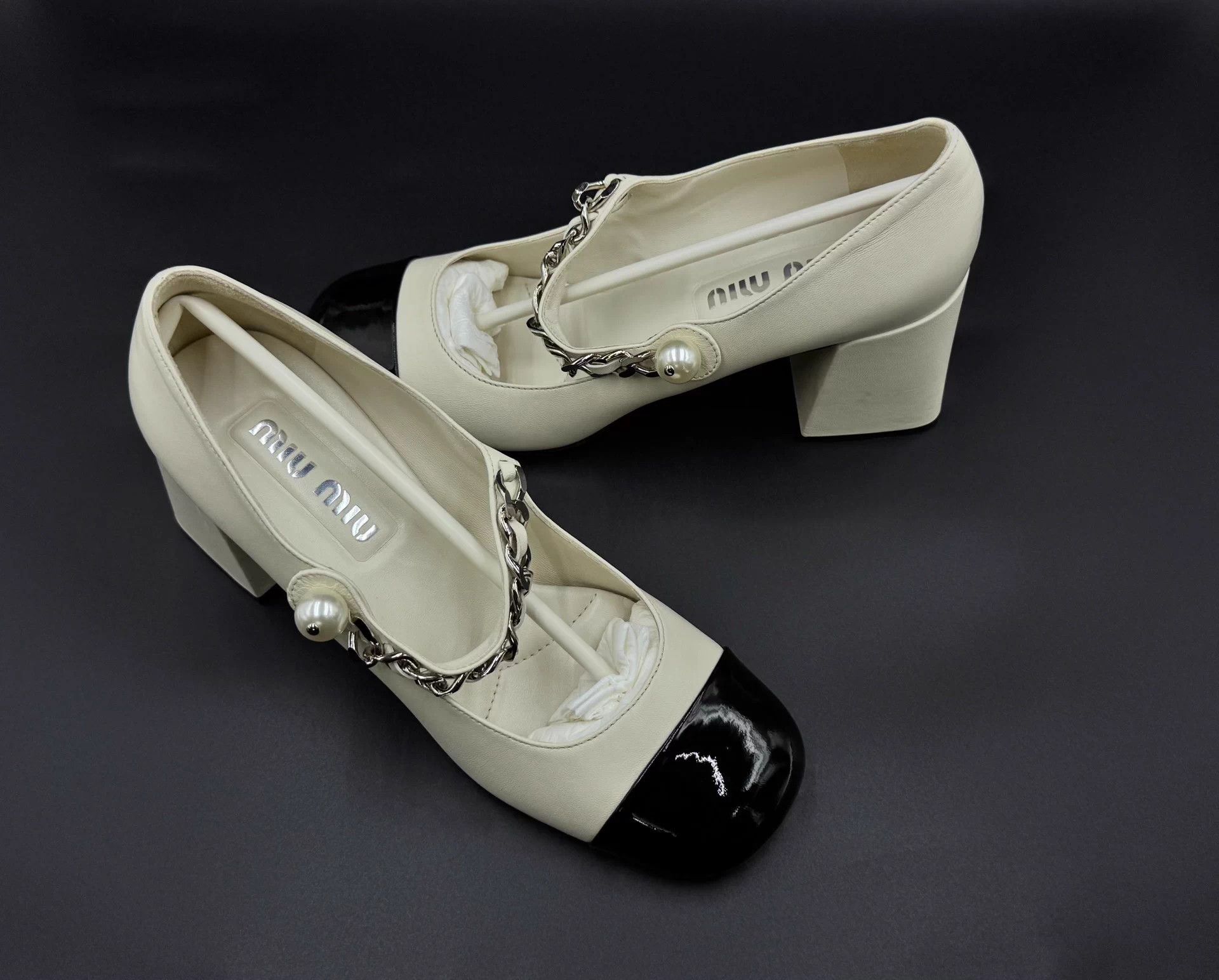Miu Miu MIU MIU Ivory Mary Jane Slip-on Block Heel 6.5cm 39 Size US 9 / IT 39 - 3 Thumbnail