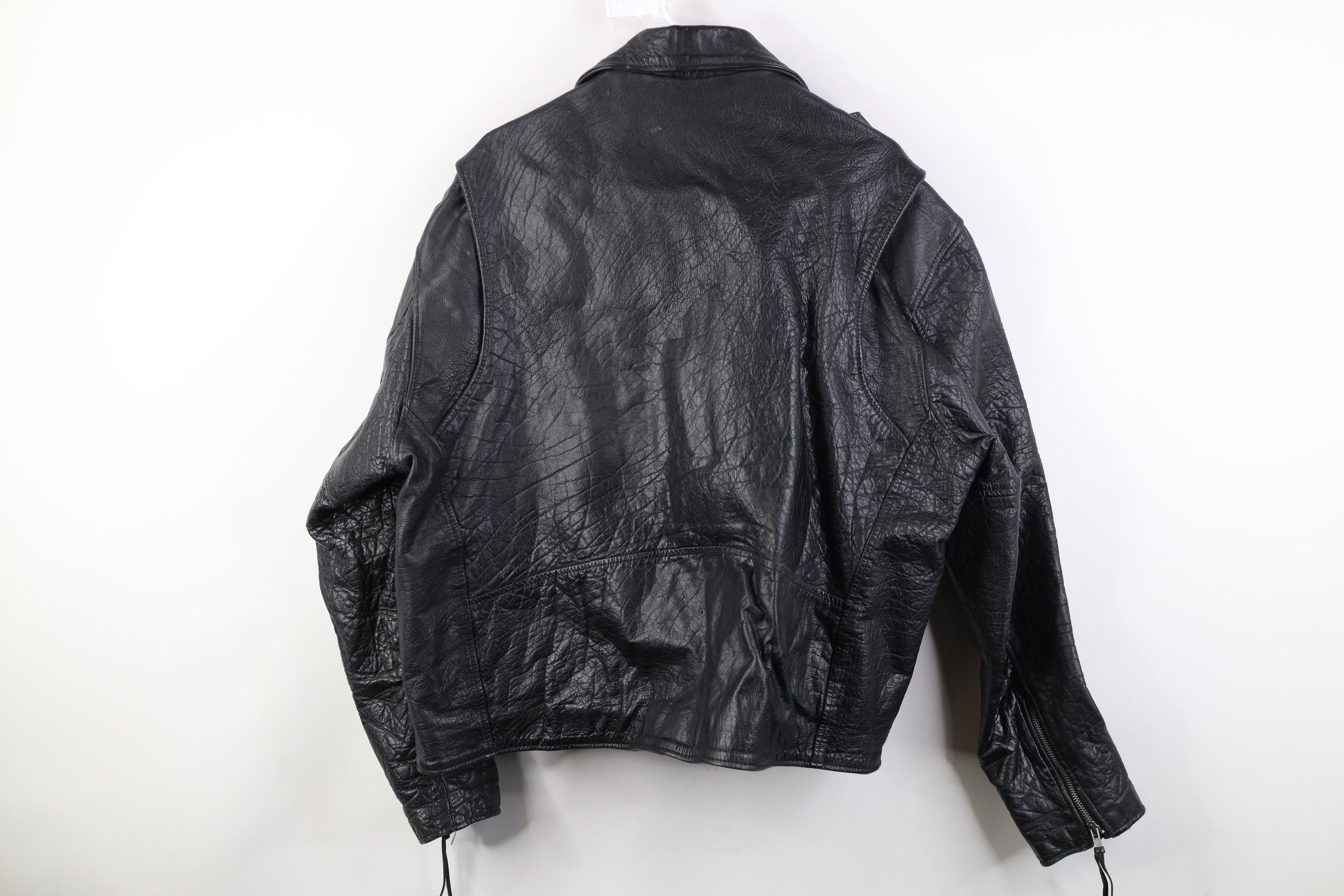 Vintage Vintage 90s Streetwear Leather Motorcycle Battle Jacket Size US XXL / EU 58 / 5 - 13 Thumbnail