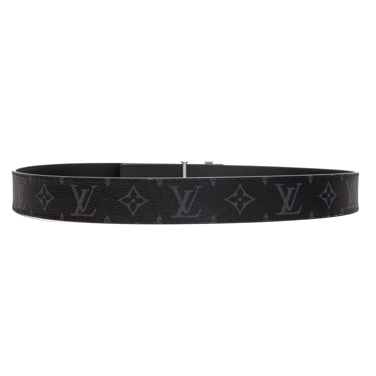 Louis Vuitton Initiales 35MM Reversible Monogram Belt Eclipse Black Gray Size ONE SIZE - 2 Thumbnail
