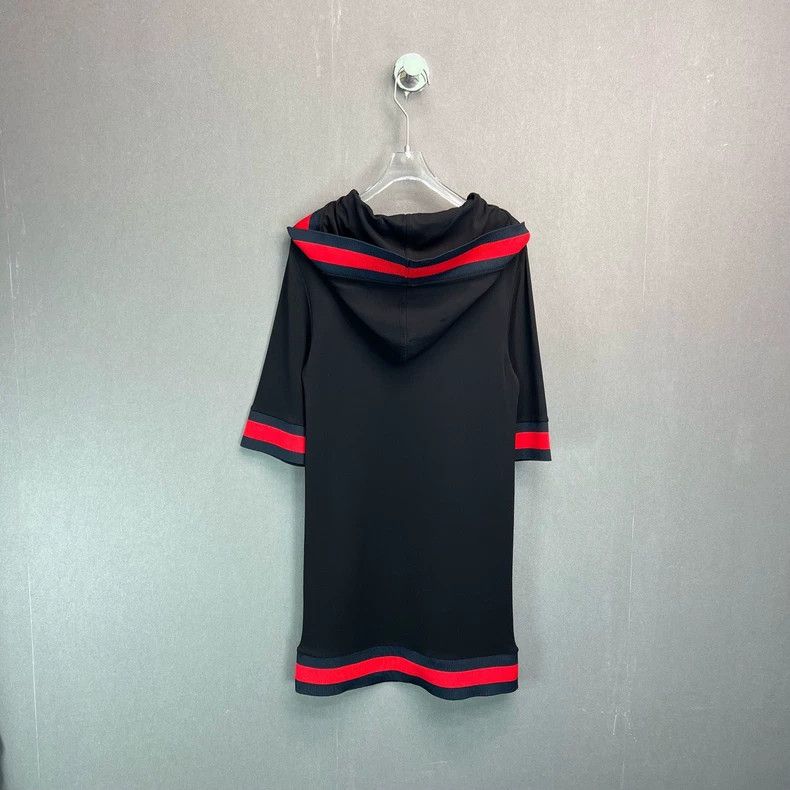 Gucci Gucci Black and red webbing tie-edged hooded long short sle Size XS / US 0-2 / IT 36-38 - 2 Thumbnail