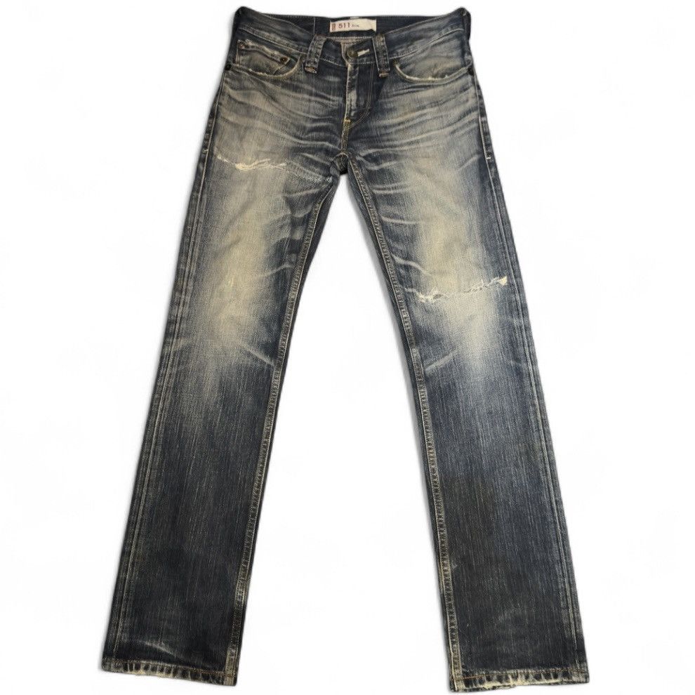 Beauty Beast Levis 511 Slim Cut Distressed Denim Size US 30 / EU 46 - 1 Thumbnail