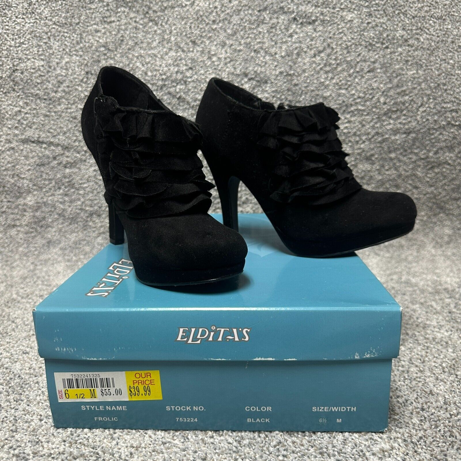 Other Elpitas Heels Size 6.5 Ruffles Stiletto Velvet Eveningwear Size US 6.5 / IT 36.5 - 5 Thumbnail