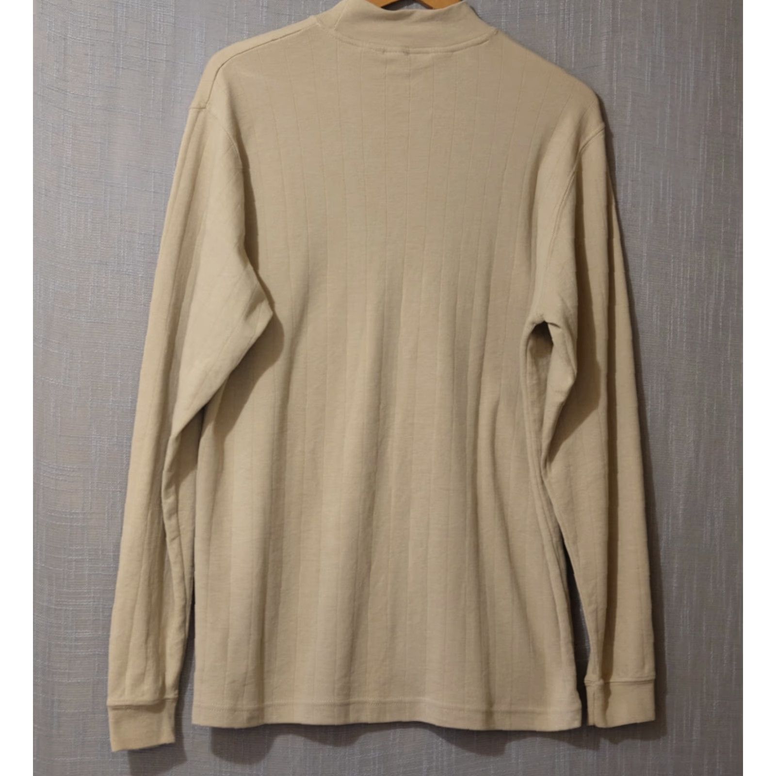 Vintage Taylor & Henry Tan Longsleeve Mock Neck Tee Mens L Cotton/Poly Stretch Shirt Size US L / EU 52-54 / 3 - 4 Thumbnail