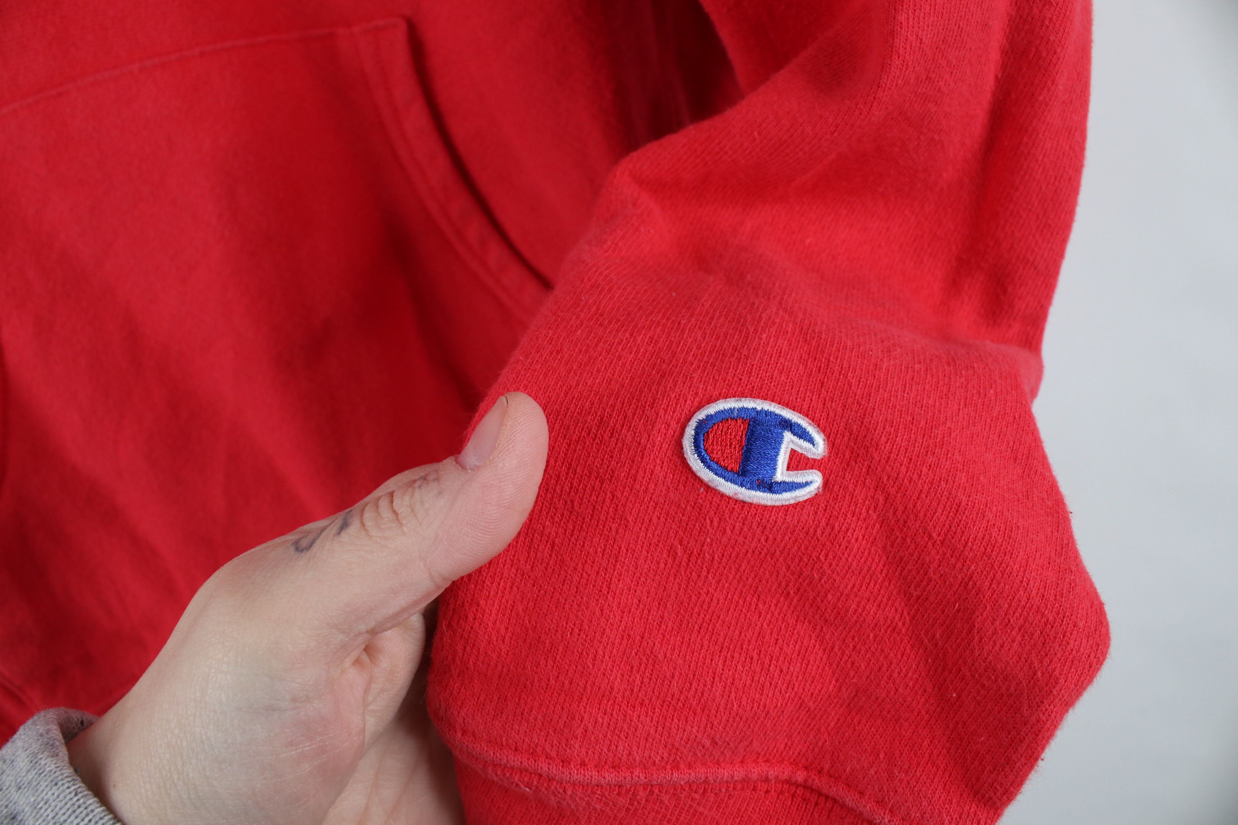 Champion × Vintage Vintage Y2K Champion Reverse Weave Hoodie Sweatshirt Red Size S / US 4 / IT 40 - 5 Thumbnail