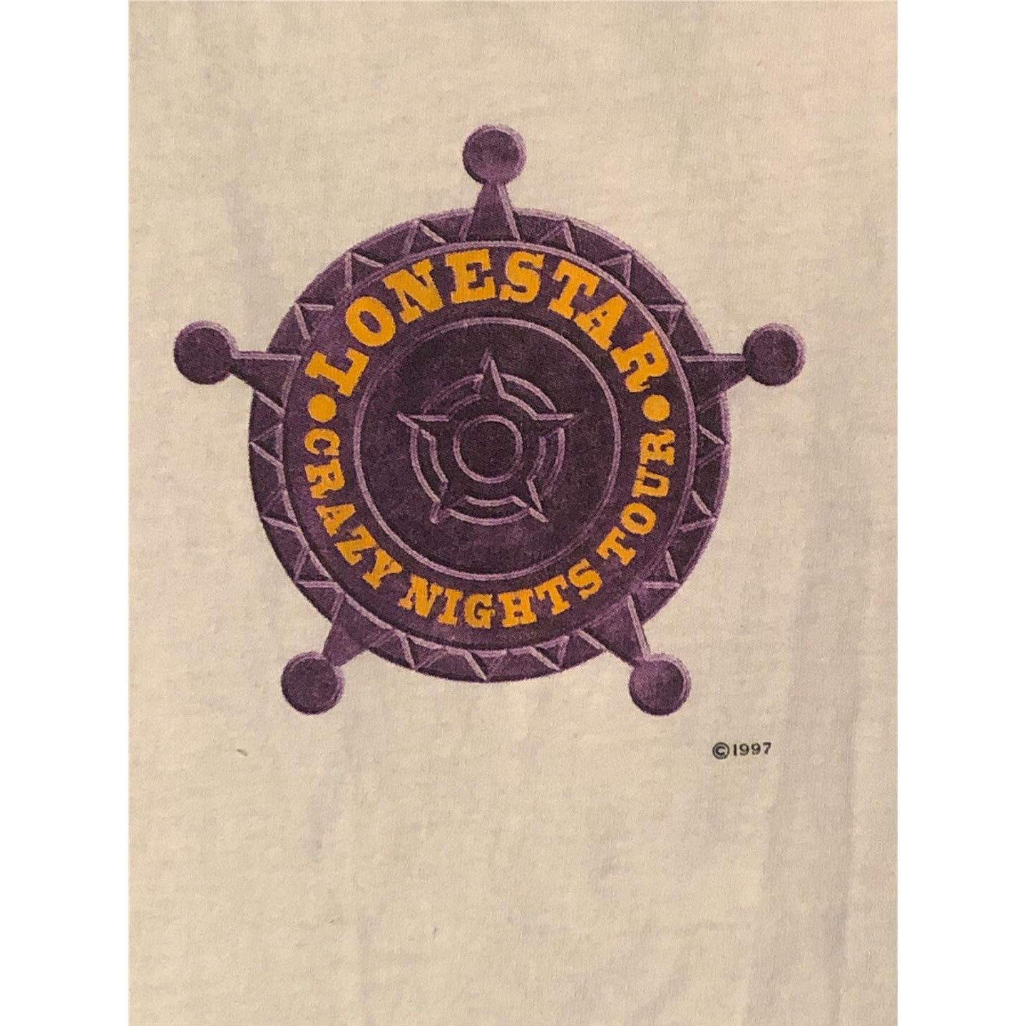 Gildan Lone Star 1997 All Band Autograph Crazy Night Tour White Tan Size US M / EU 48-50 / 2 - 3 Thumbnail